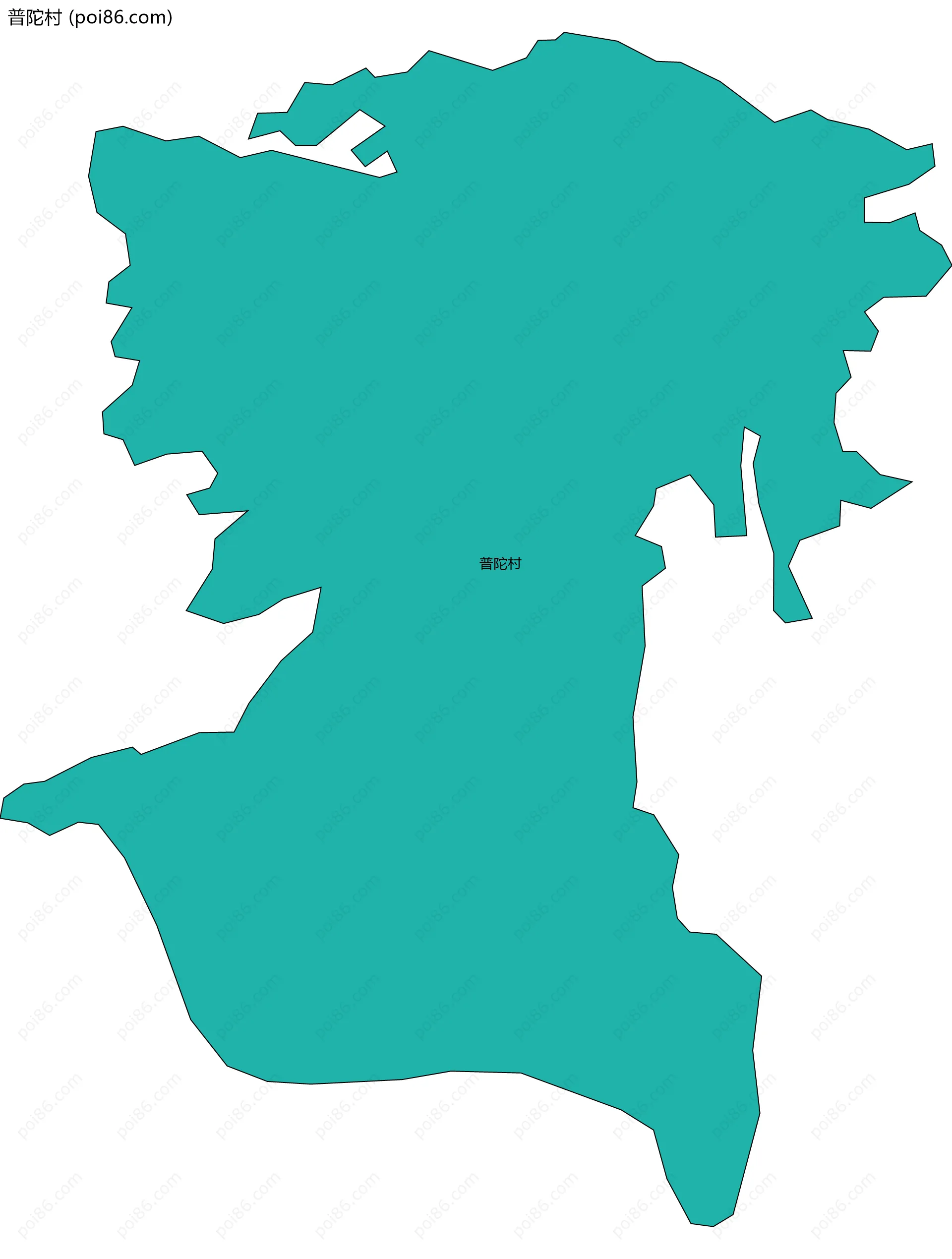 普陀村边界地图