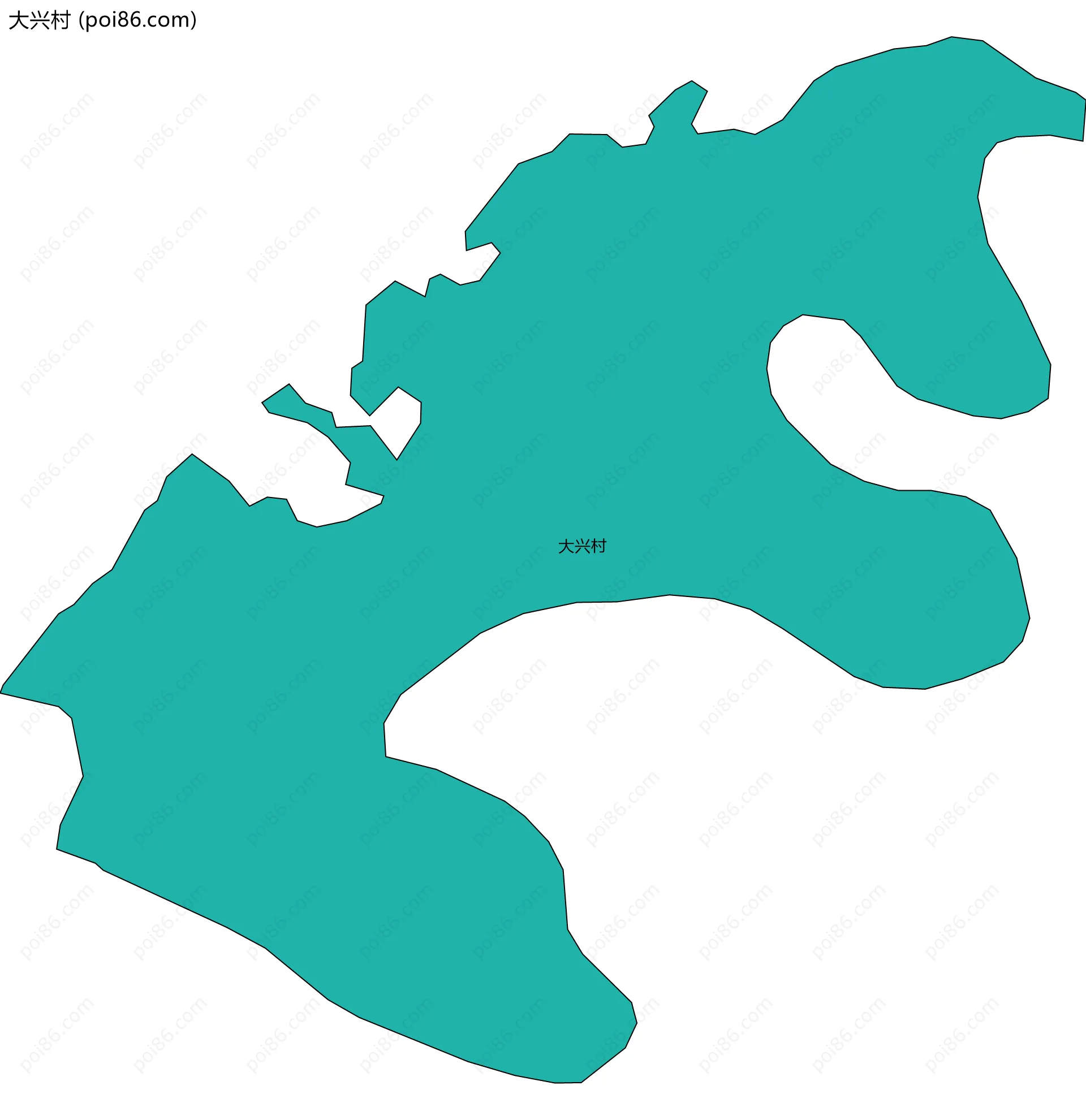大兴村边界地图