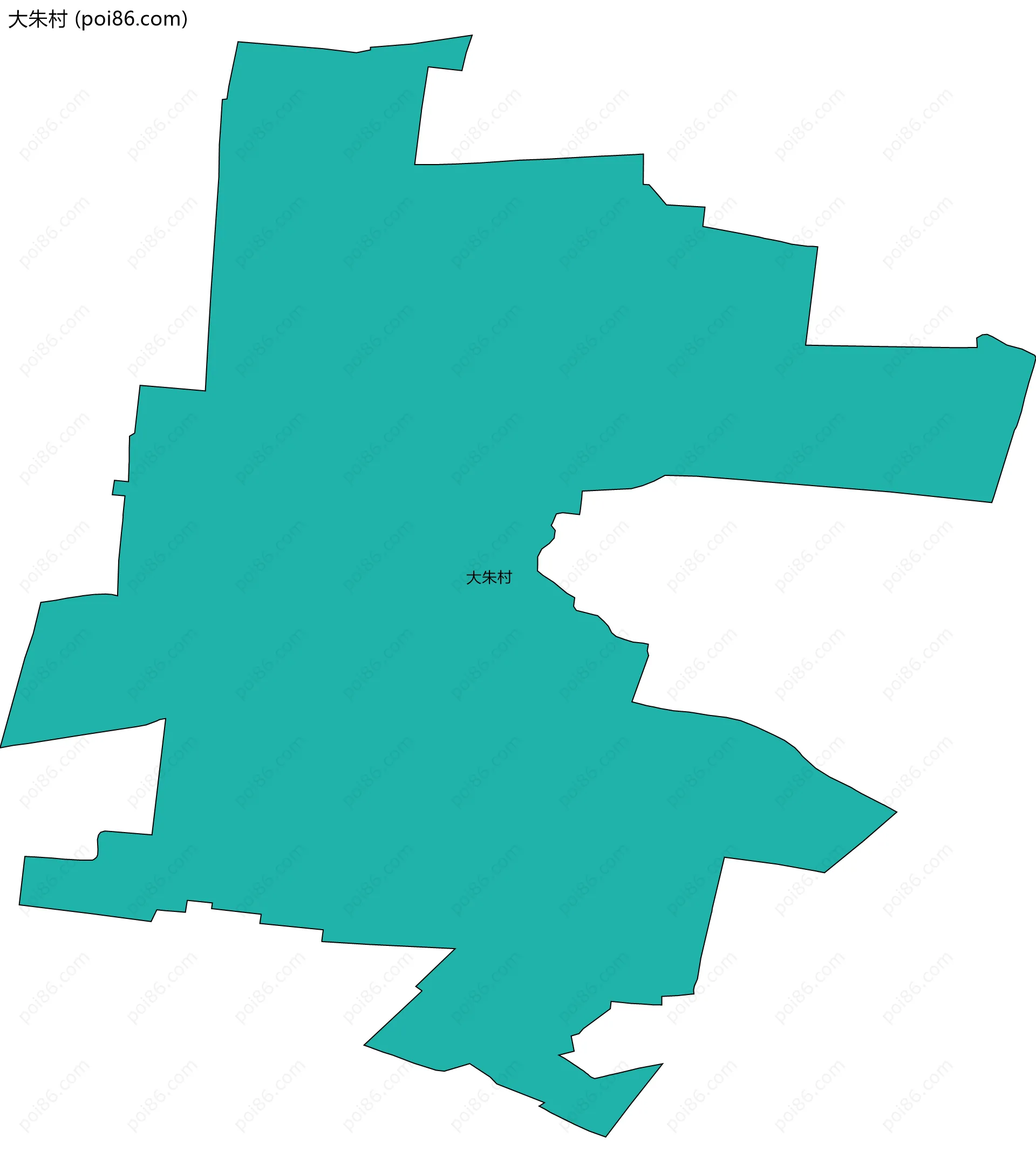 大朱村边界地图