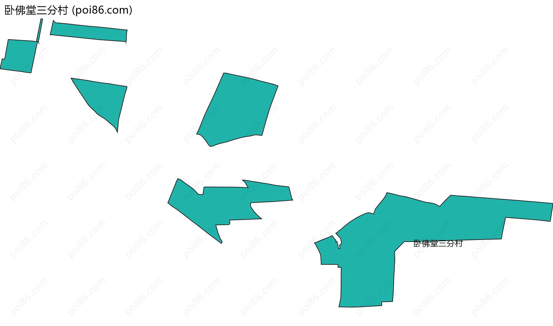 卧佛堂三分村边界地图