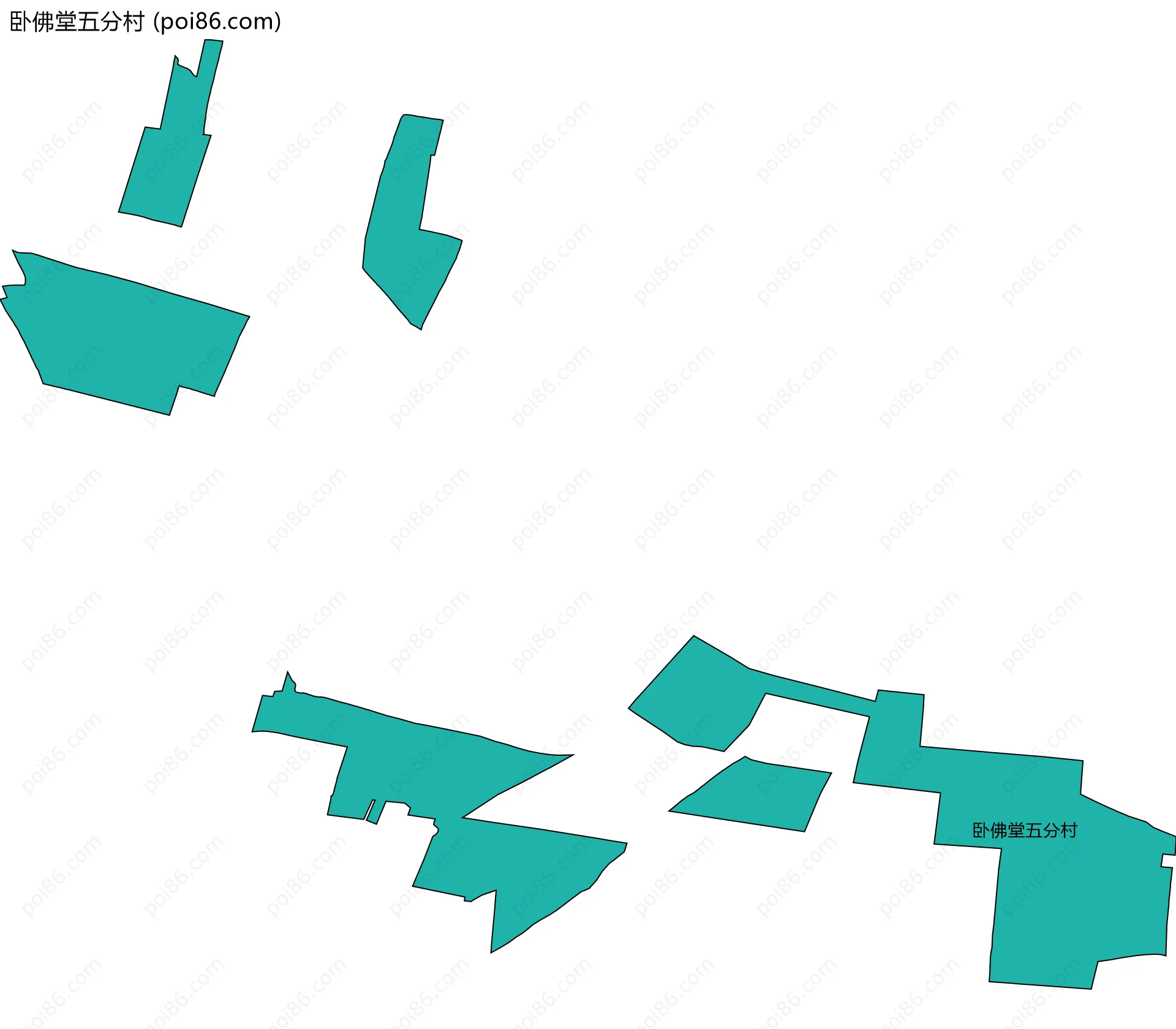 卧佛堂五分村边界地图