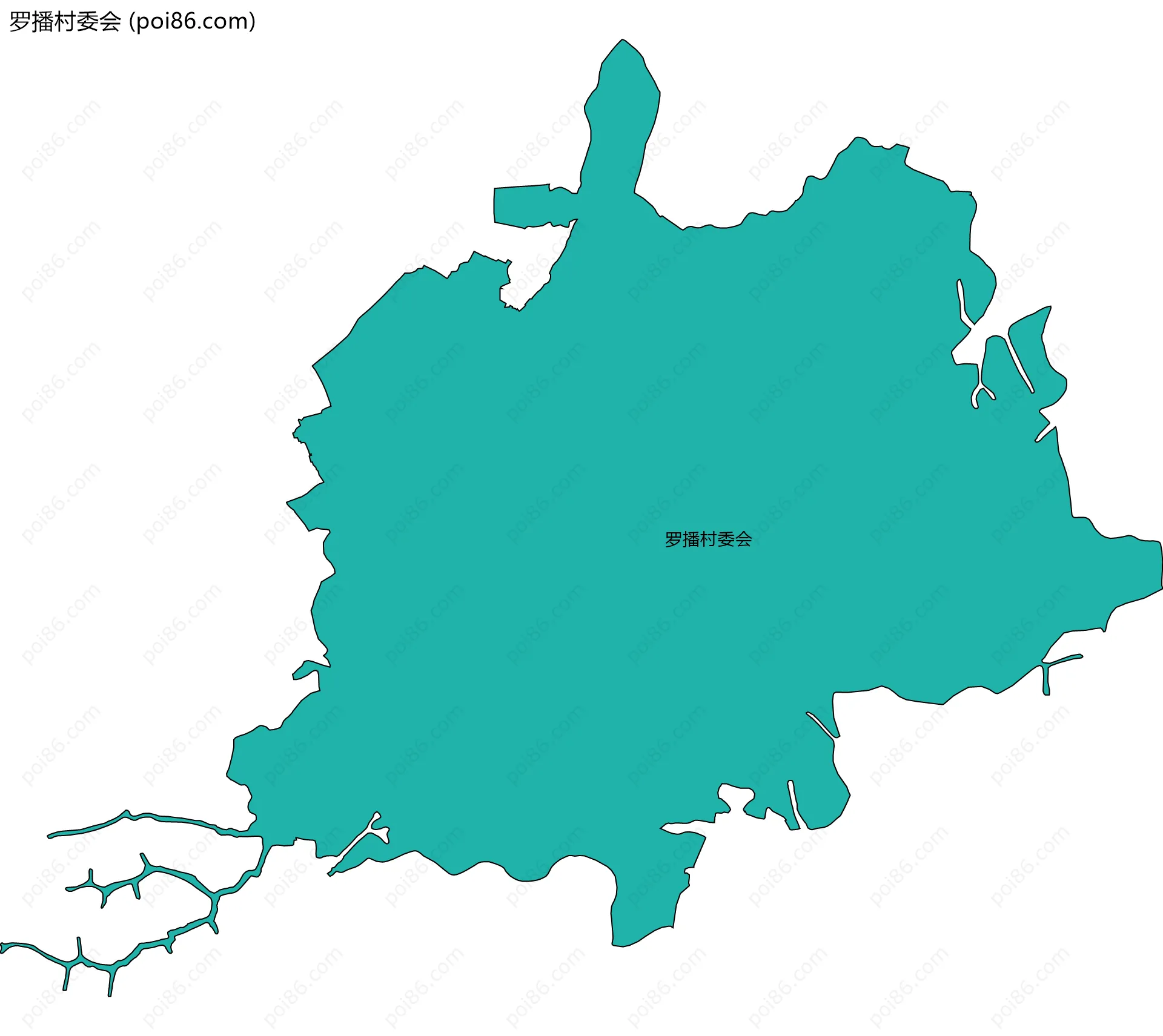罗播村委会边界地图