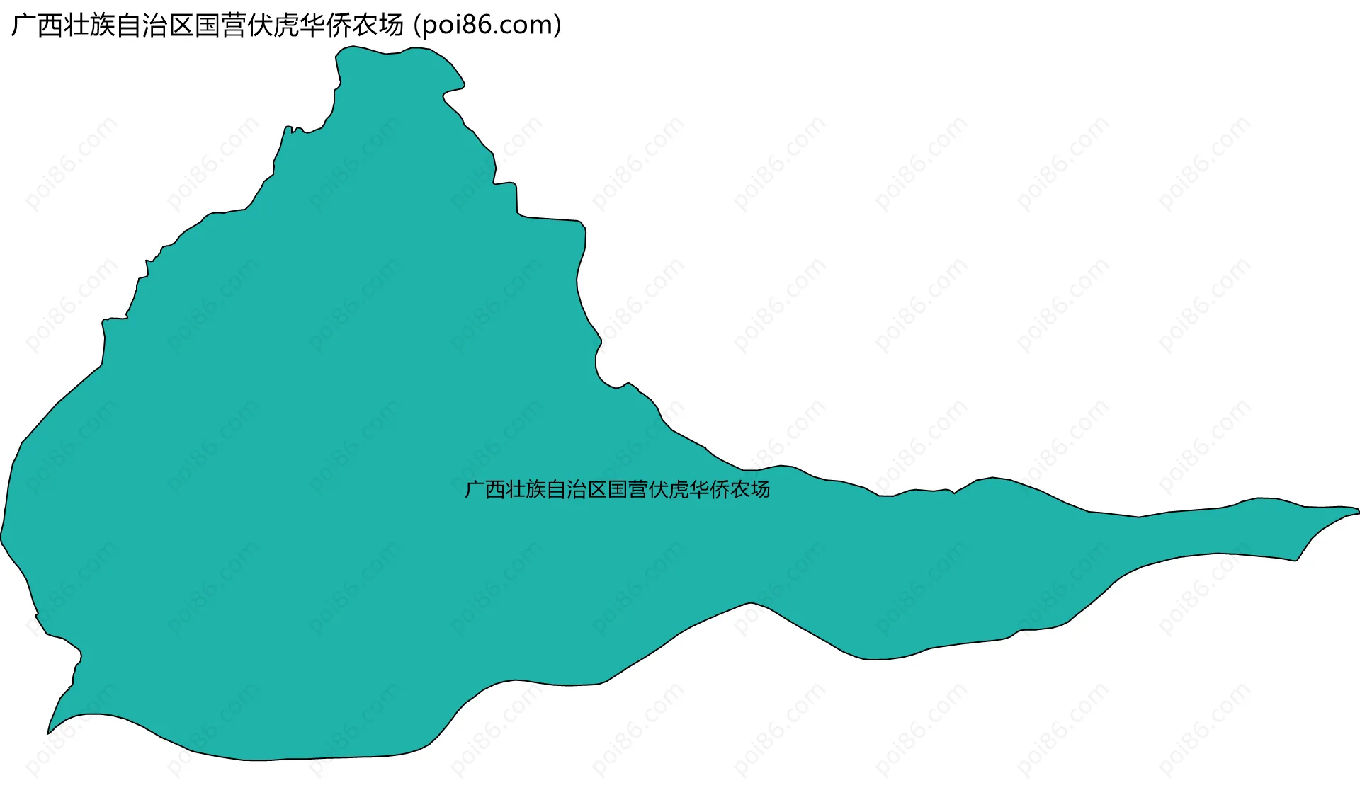 广西壮族自治区国营伏虎华侨农场边界地图