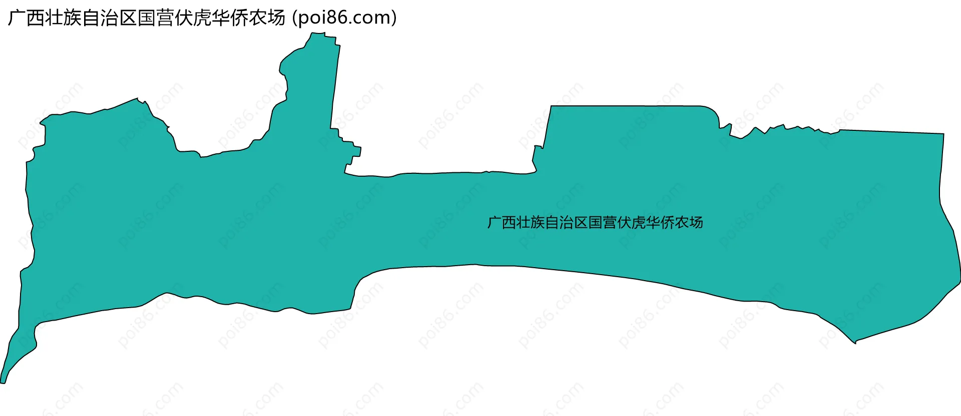 广西壮族自治区国营伏虎华侨农场边界地图