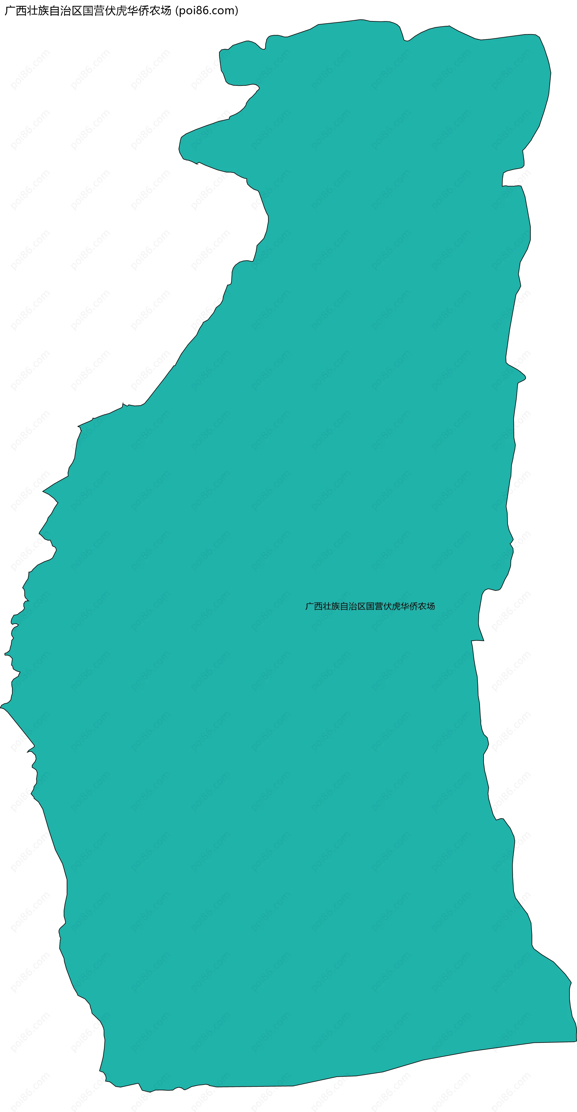 广西壮族自治区国营伏虎华侨农场边界地图