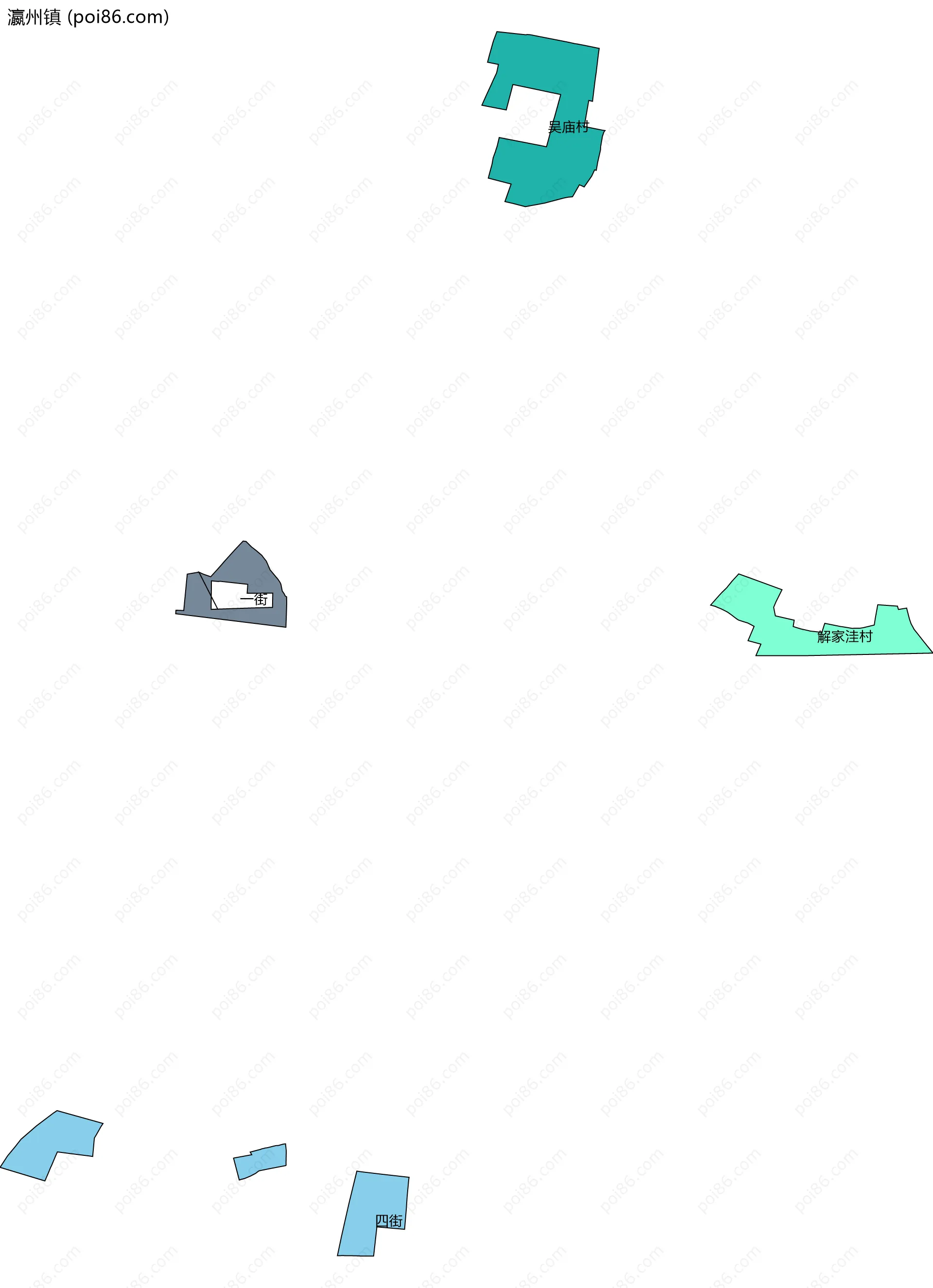 瀛州镇边界地图(五级行政区划)