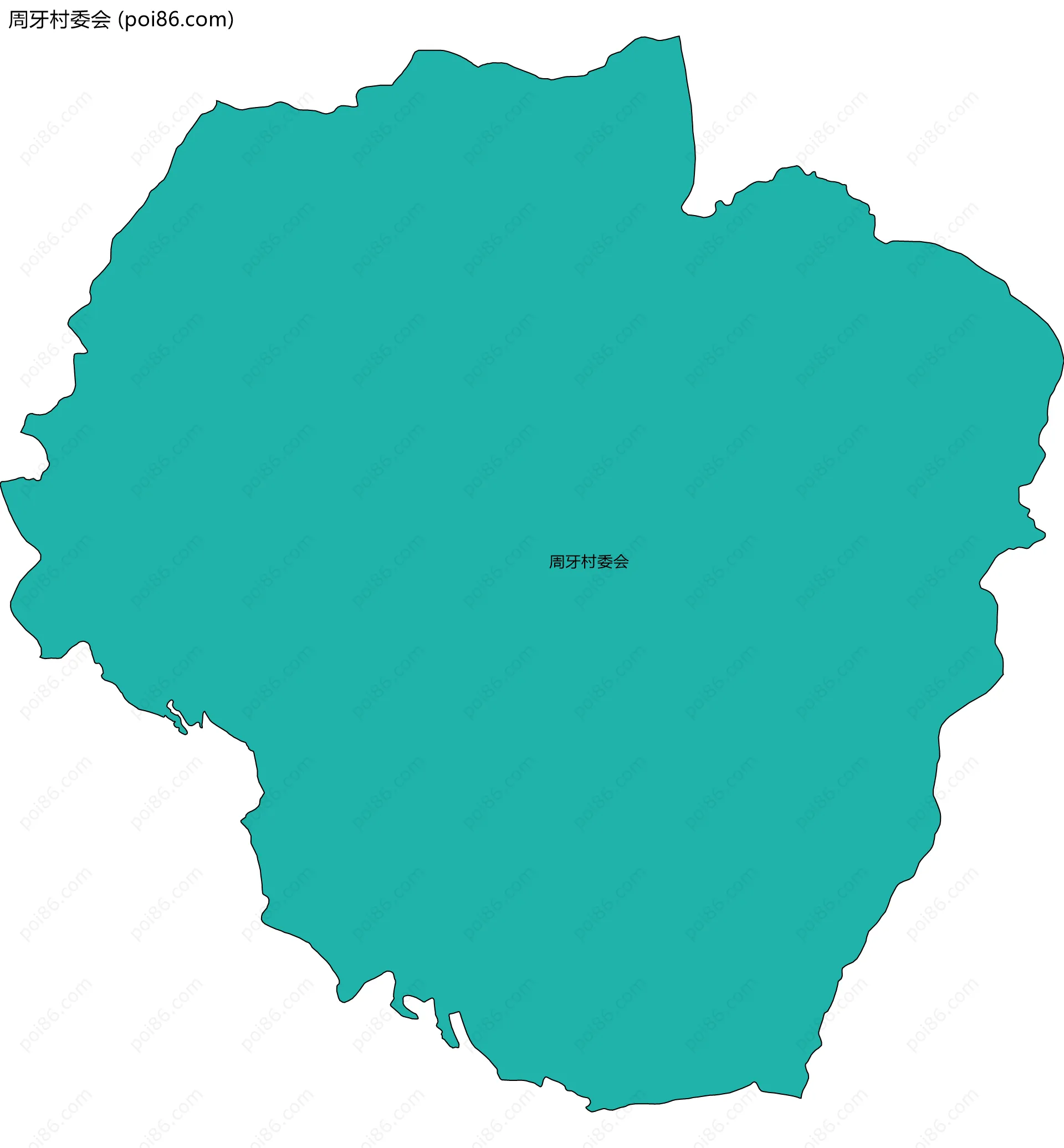 周牙村委会边界地图