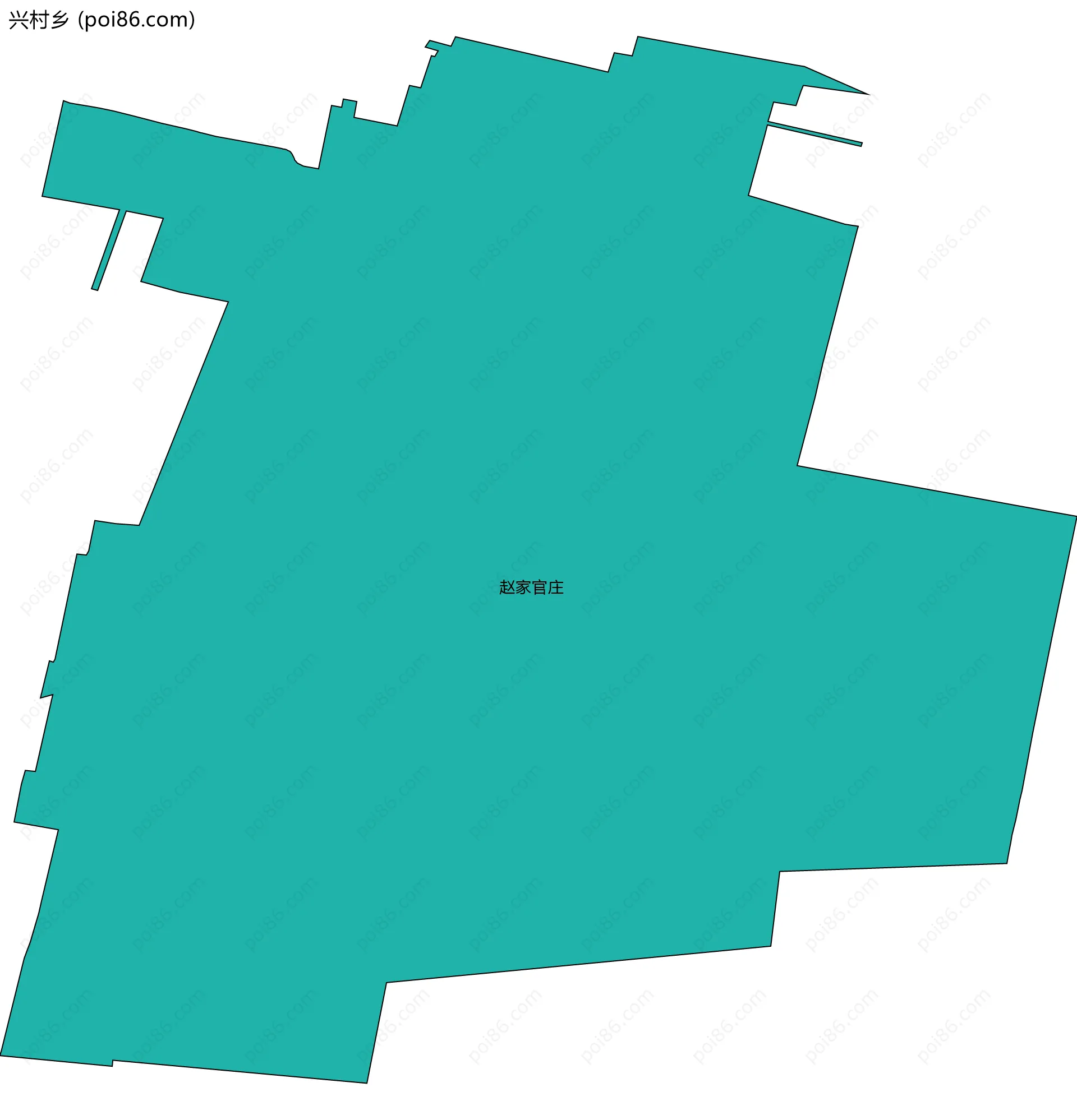 兴村乡边界地图(五级行政区划)