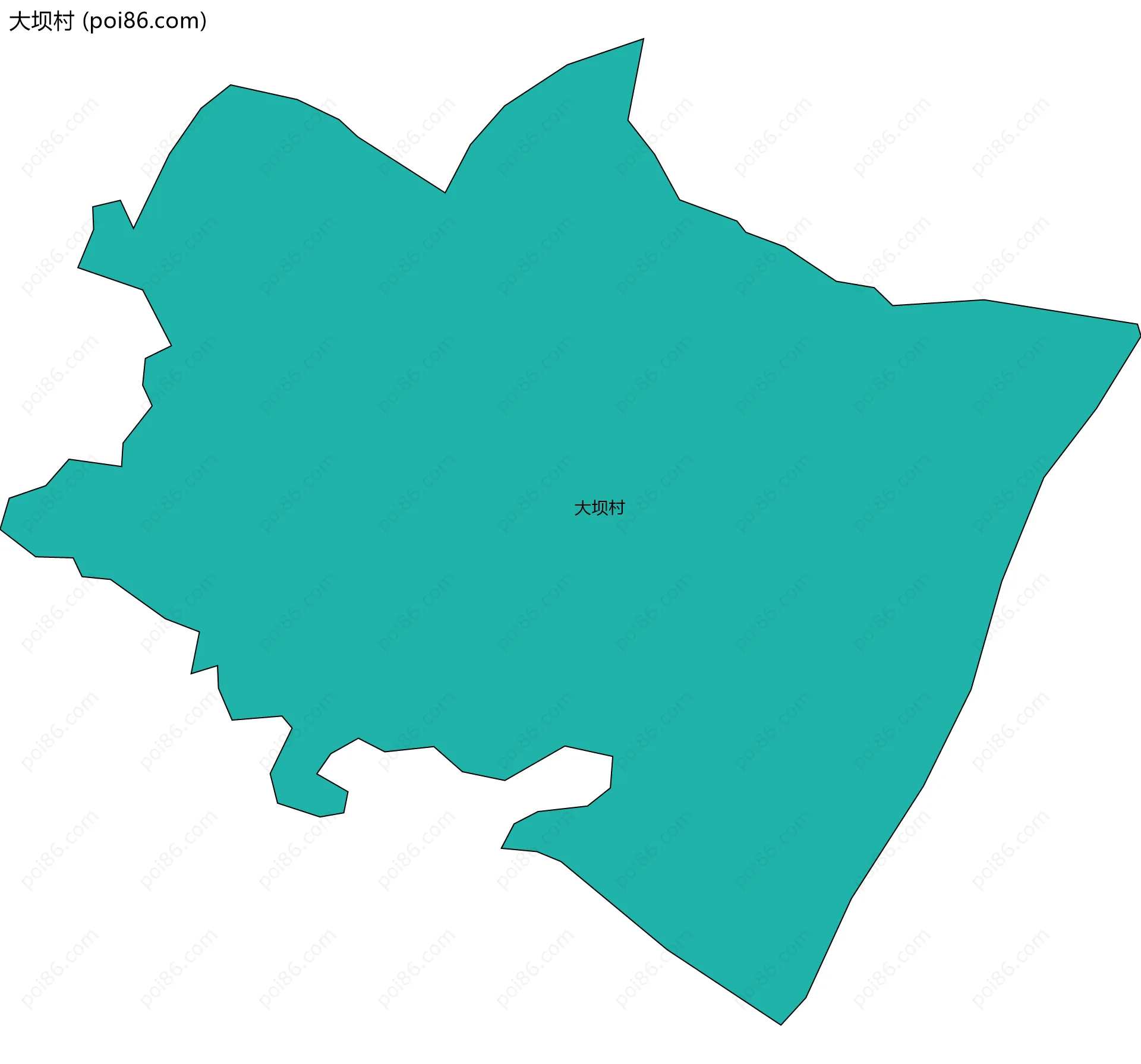 大坝村边界地图