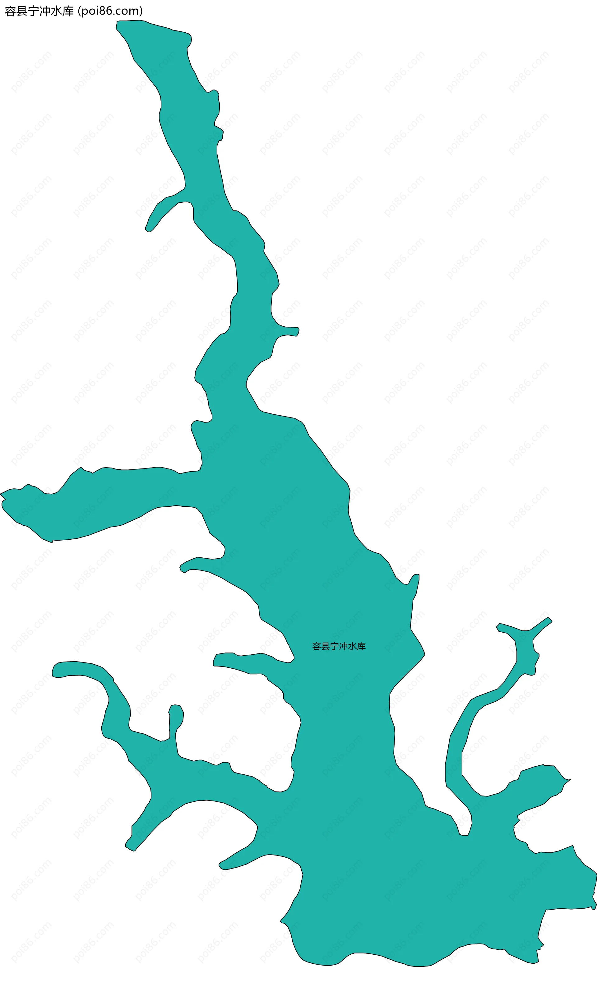 容县宁冲水库边界地图