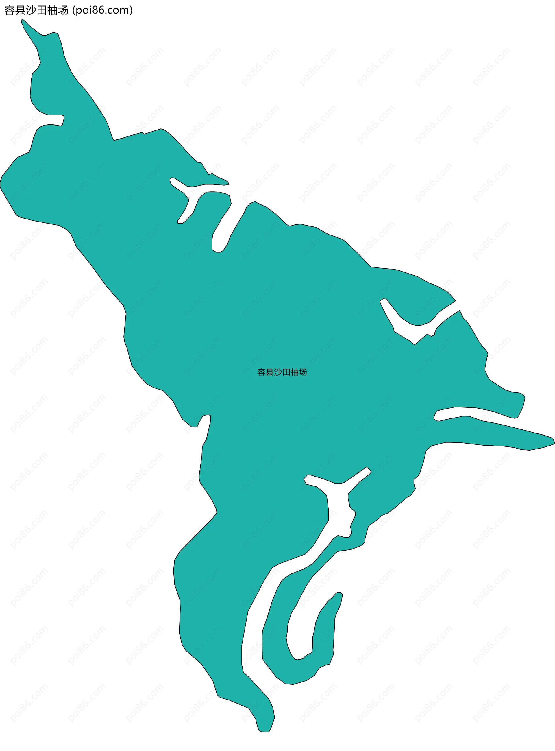 容县沙田柚场边界地图