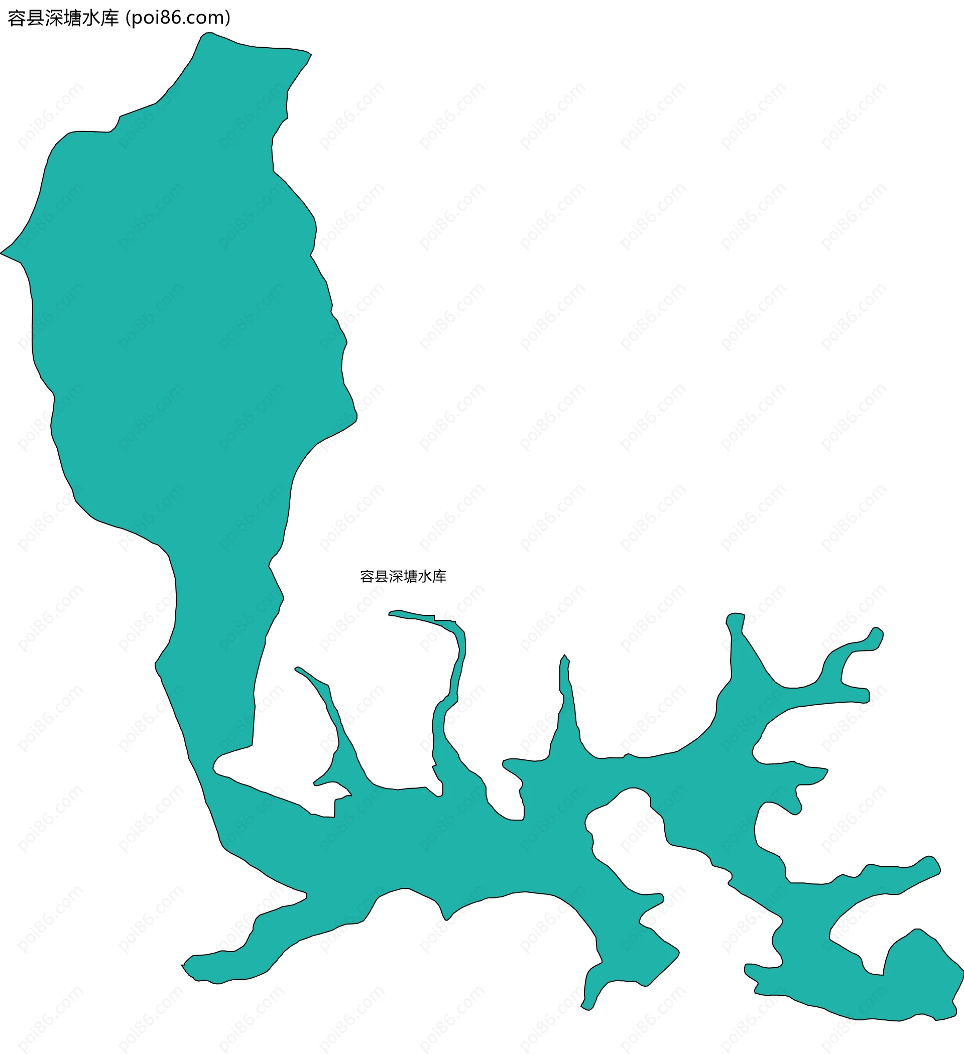 容县深塘水库边界地图