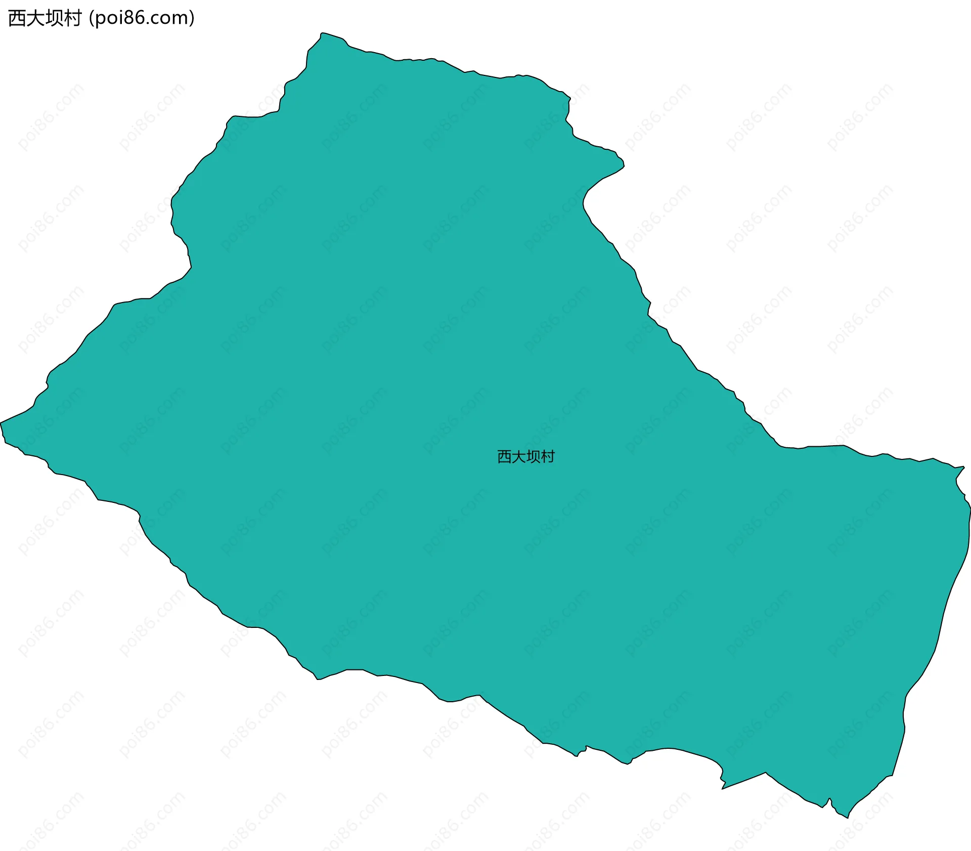 西大坝村边界地图
