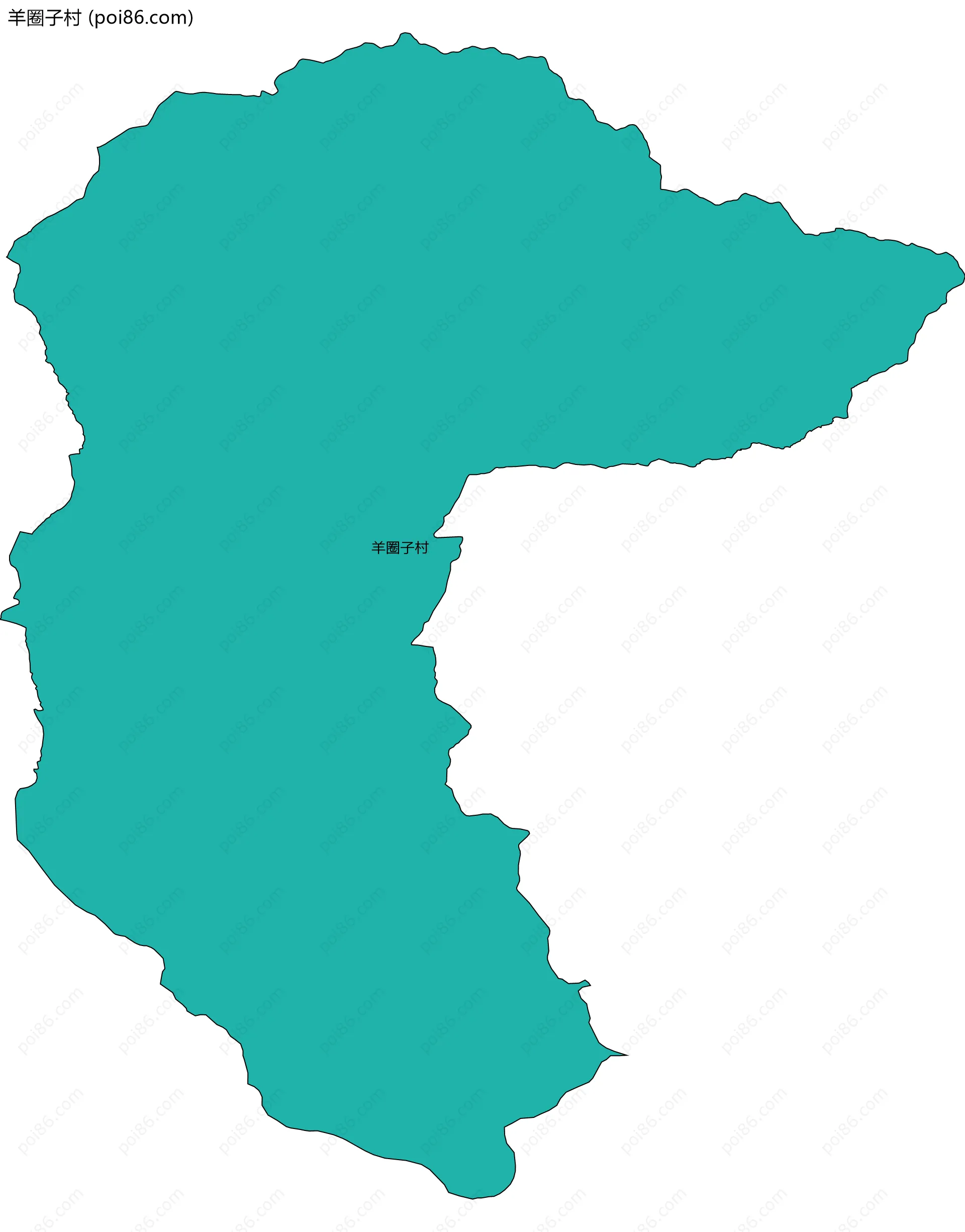羊圈子村边界地图
