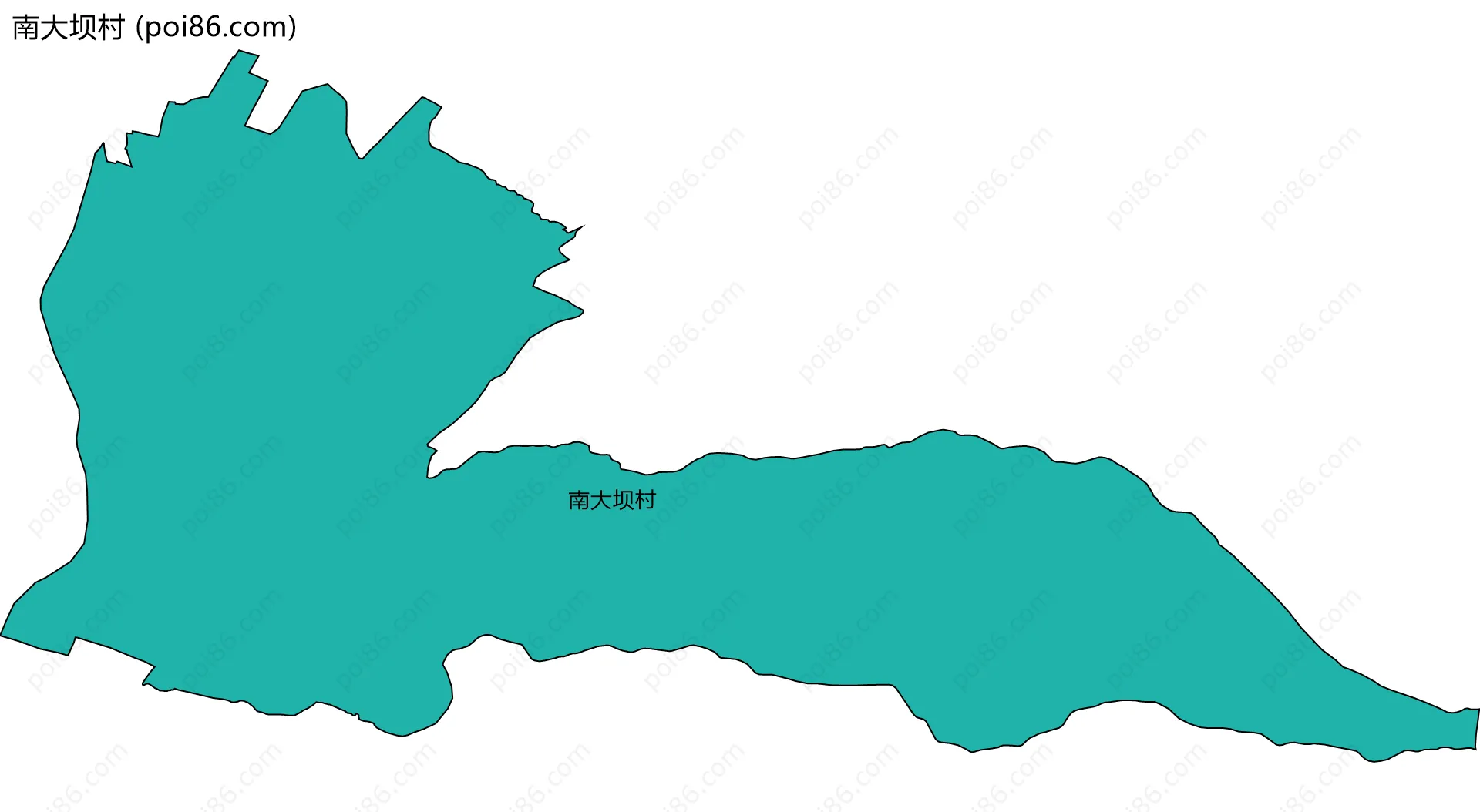 南大坝村边界地图