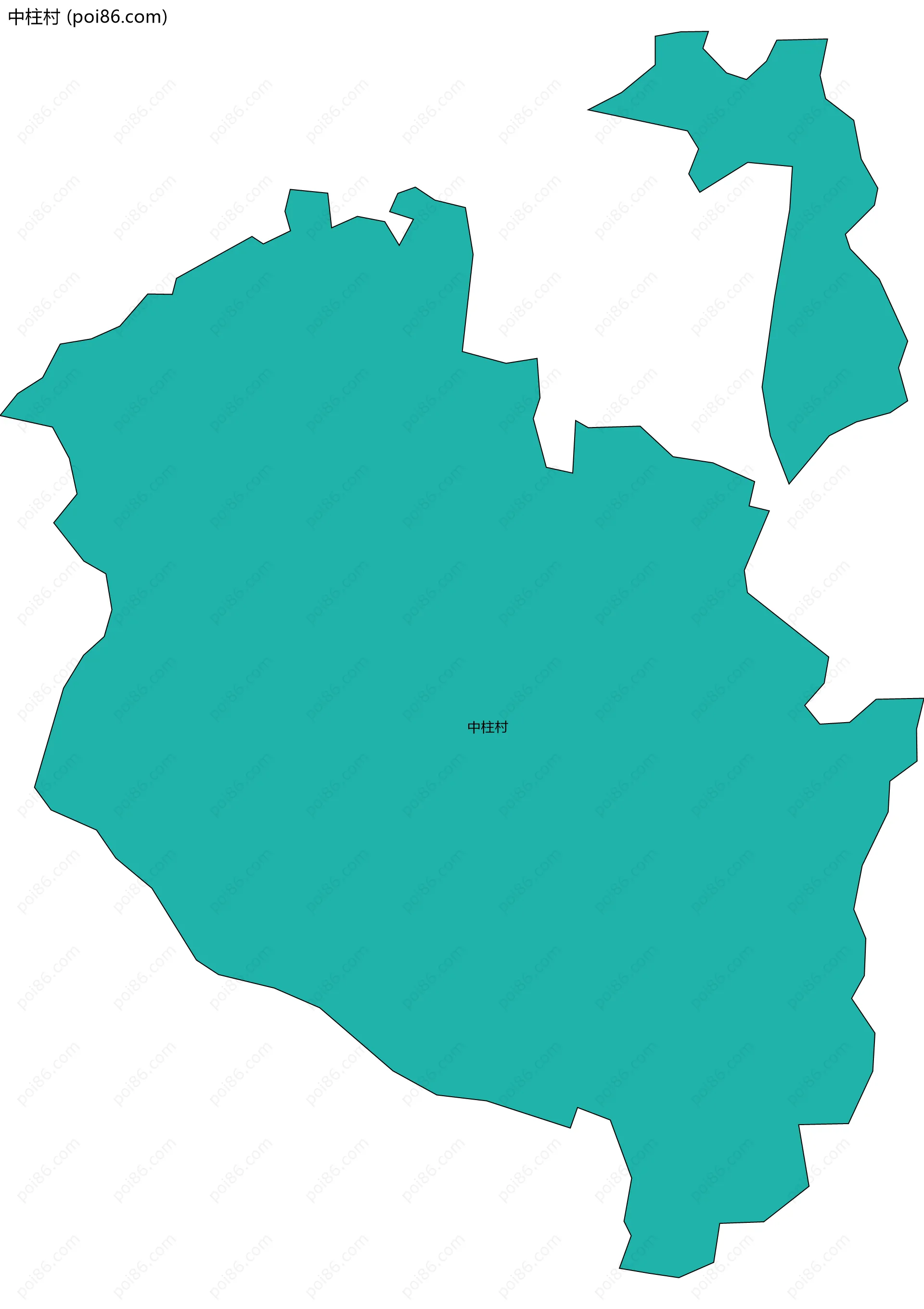 中柱村边界地图