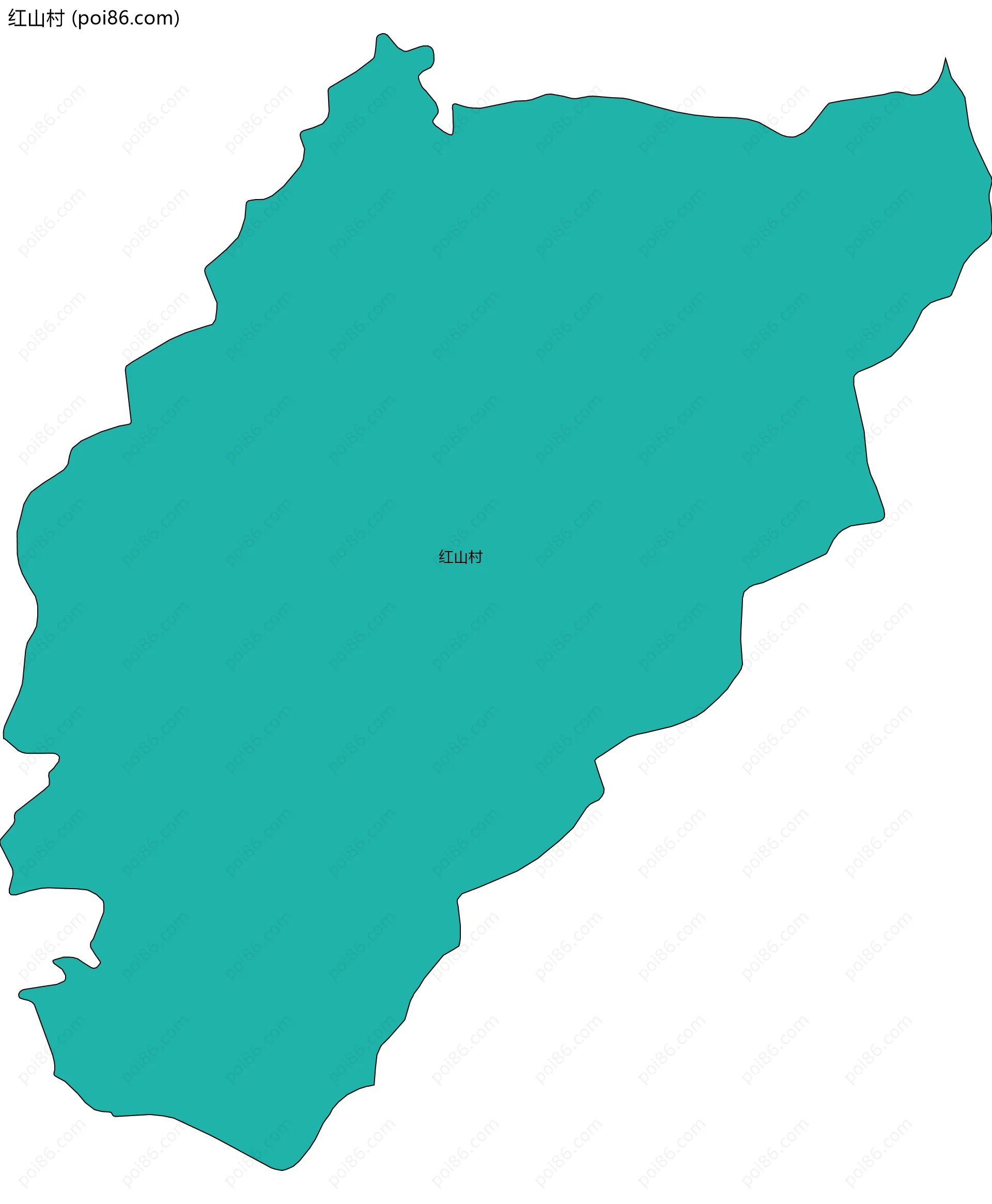 红山村边界地图