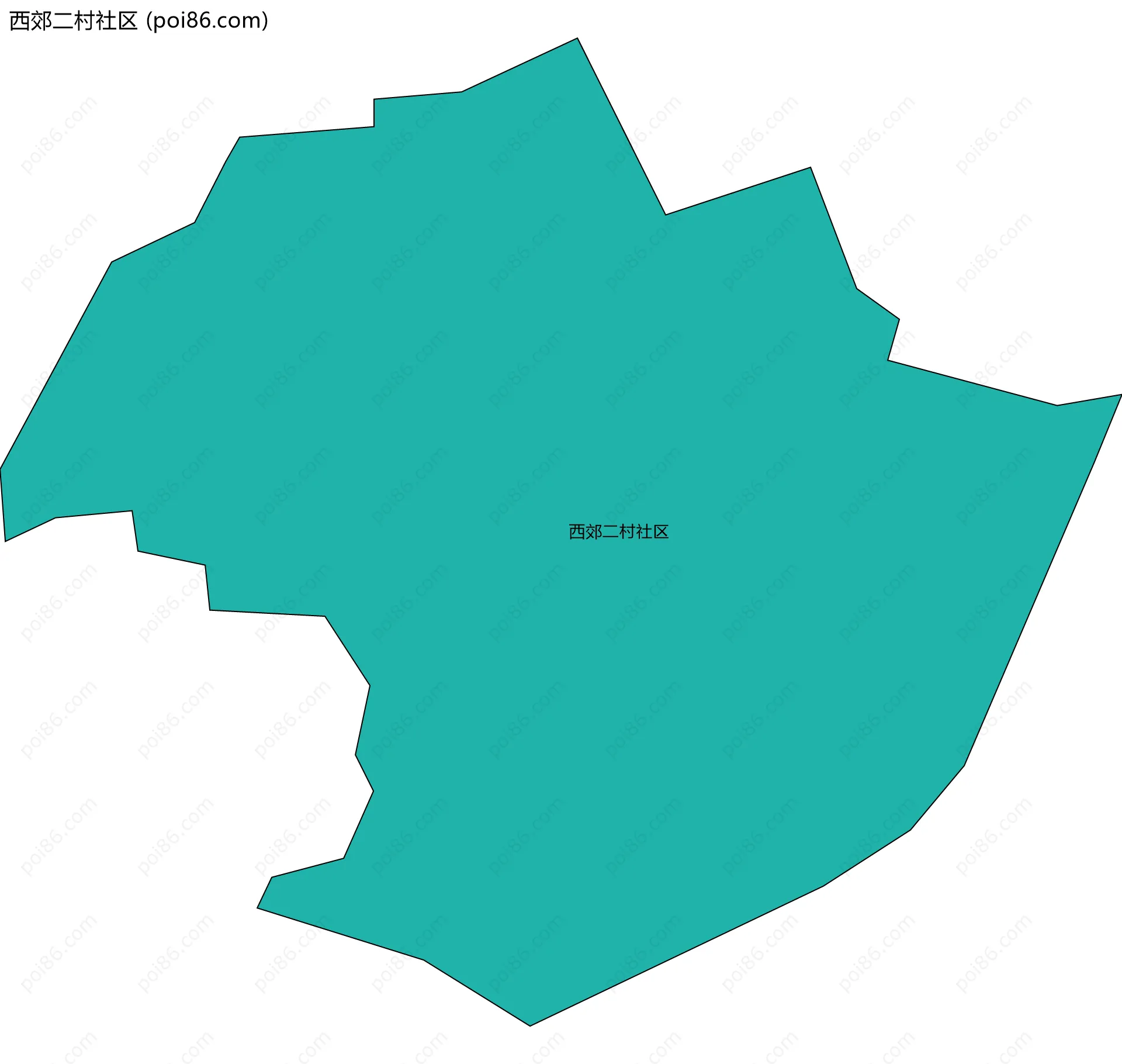 西郊二村社区边界地图