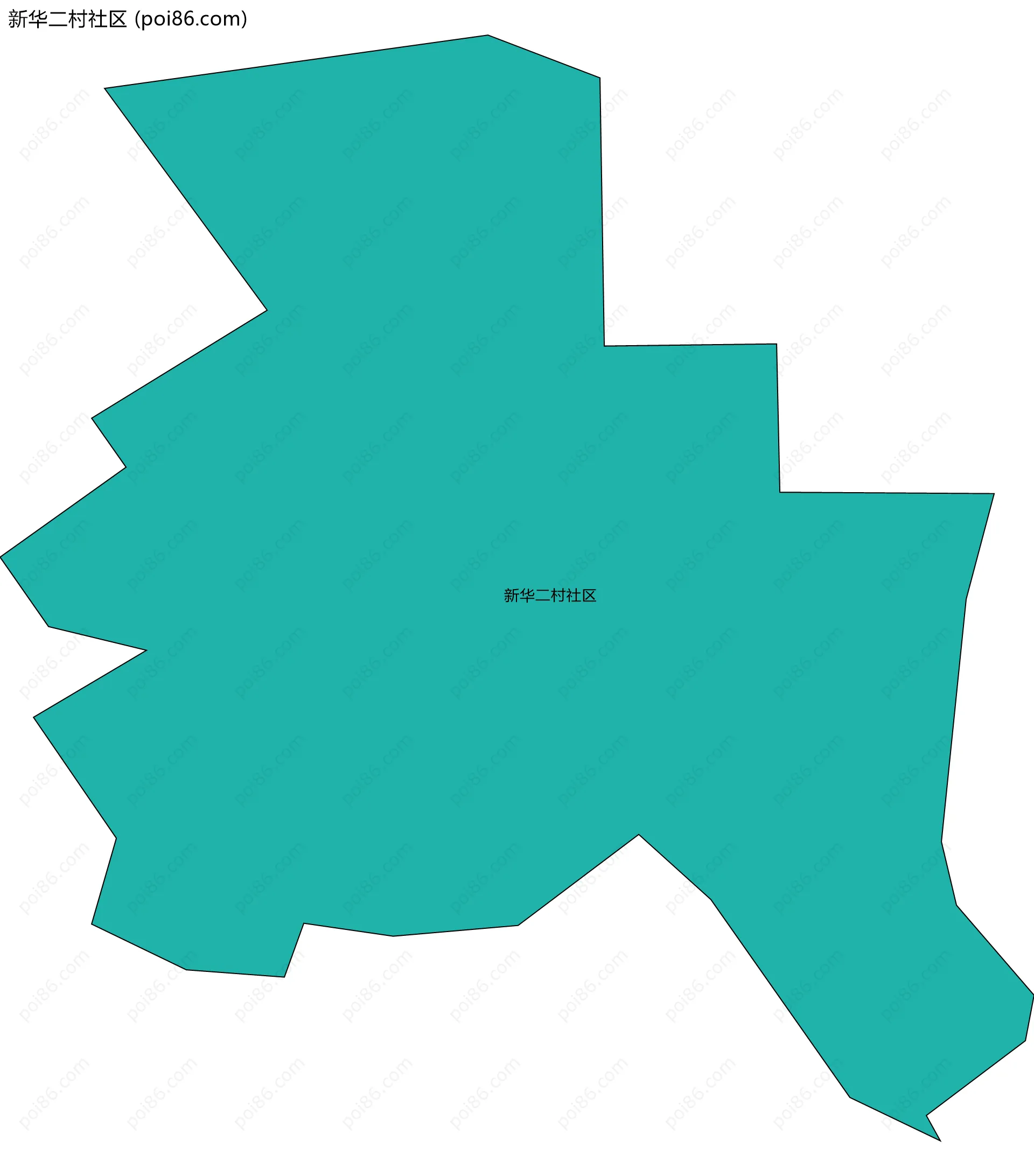 新华二村社区边界地图