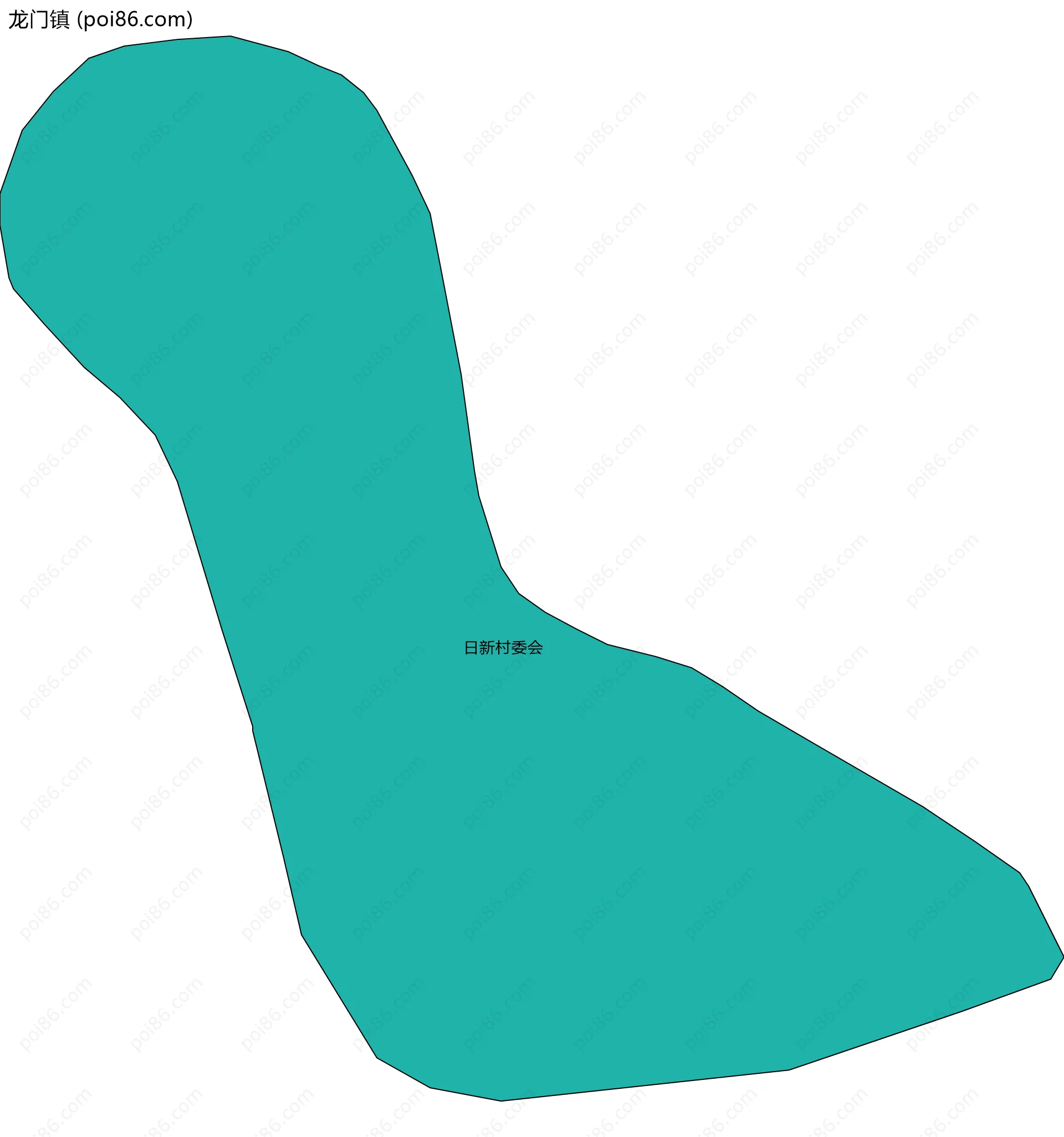 龙门镇边界地图(五级行政区划)