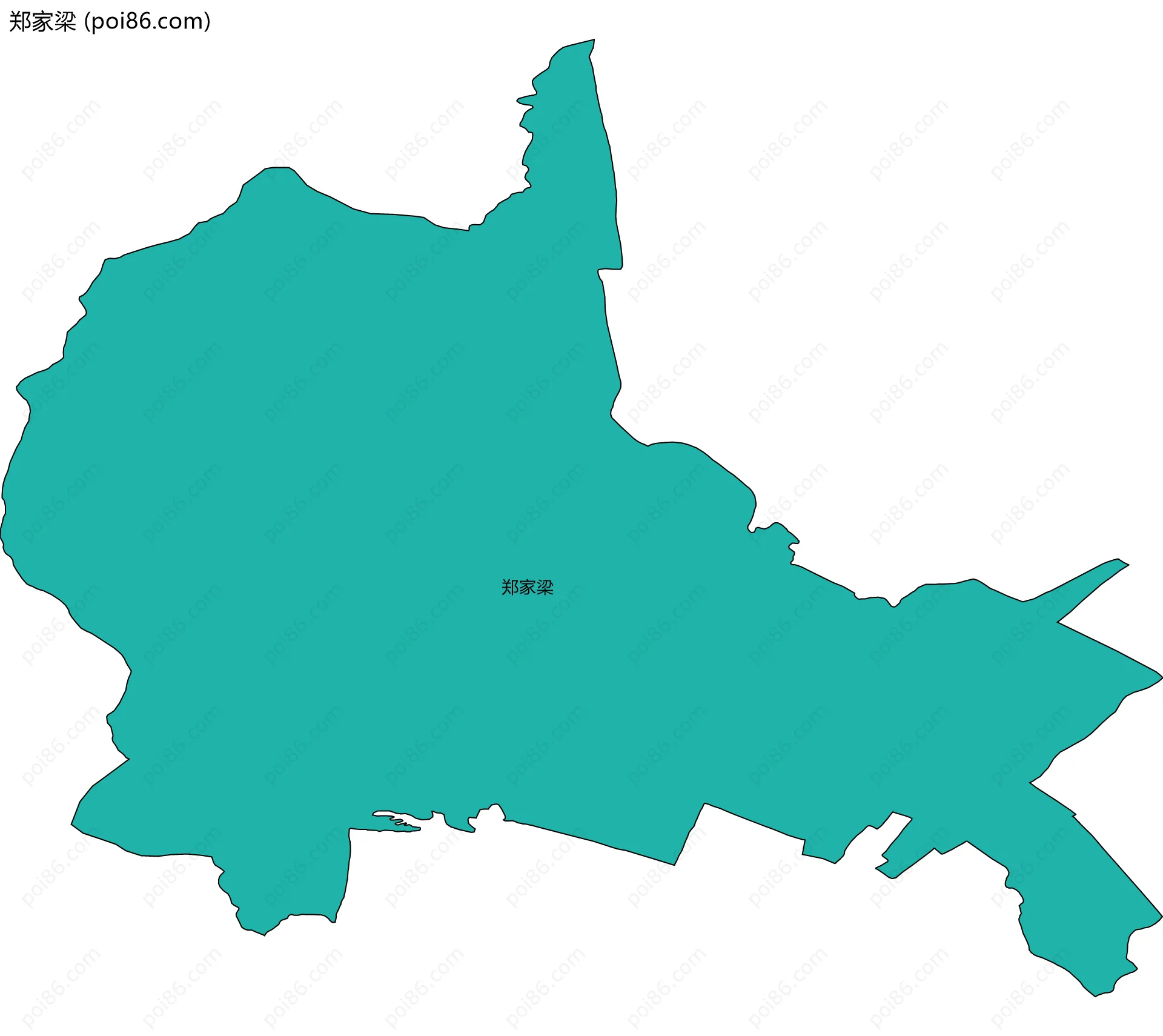 郑家梁边界地图