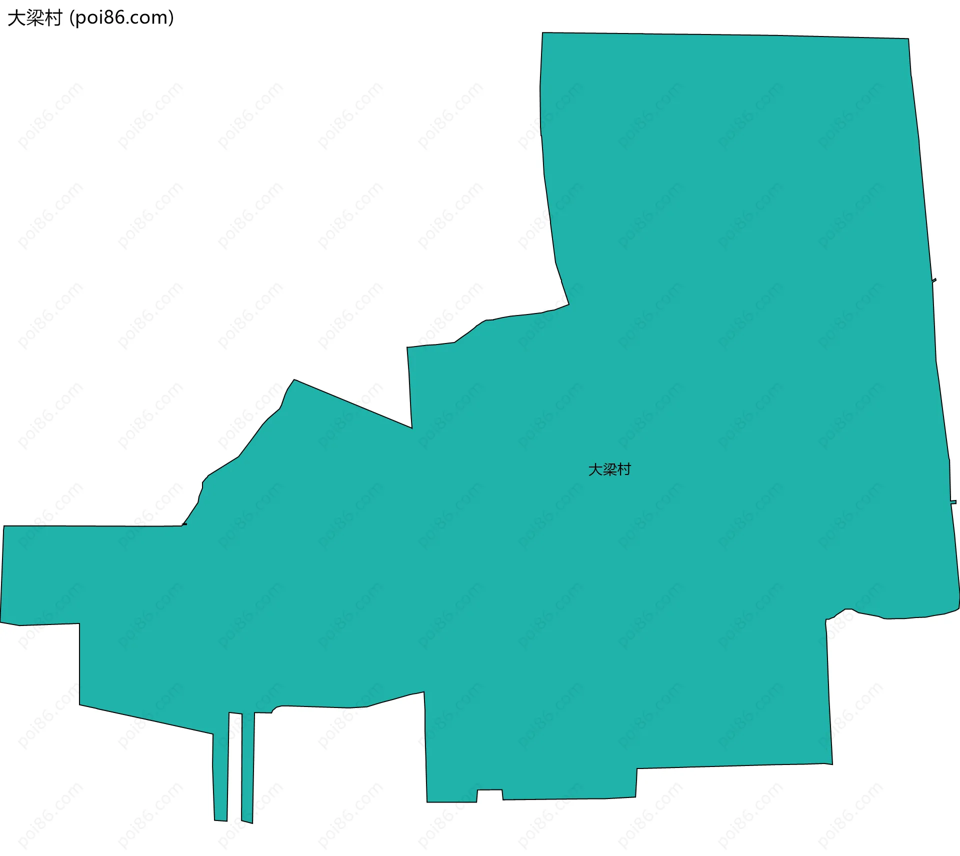 大梁村边界地图