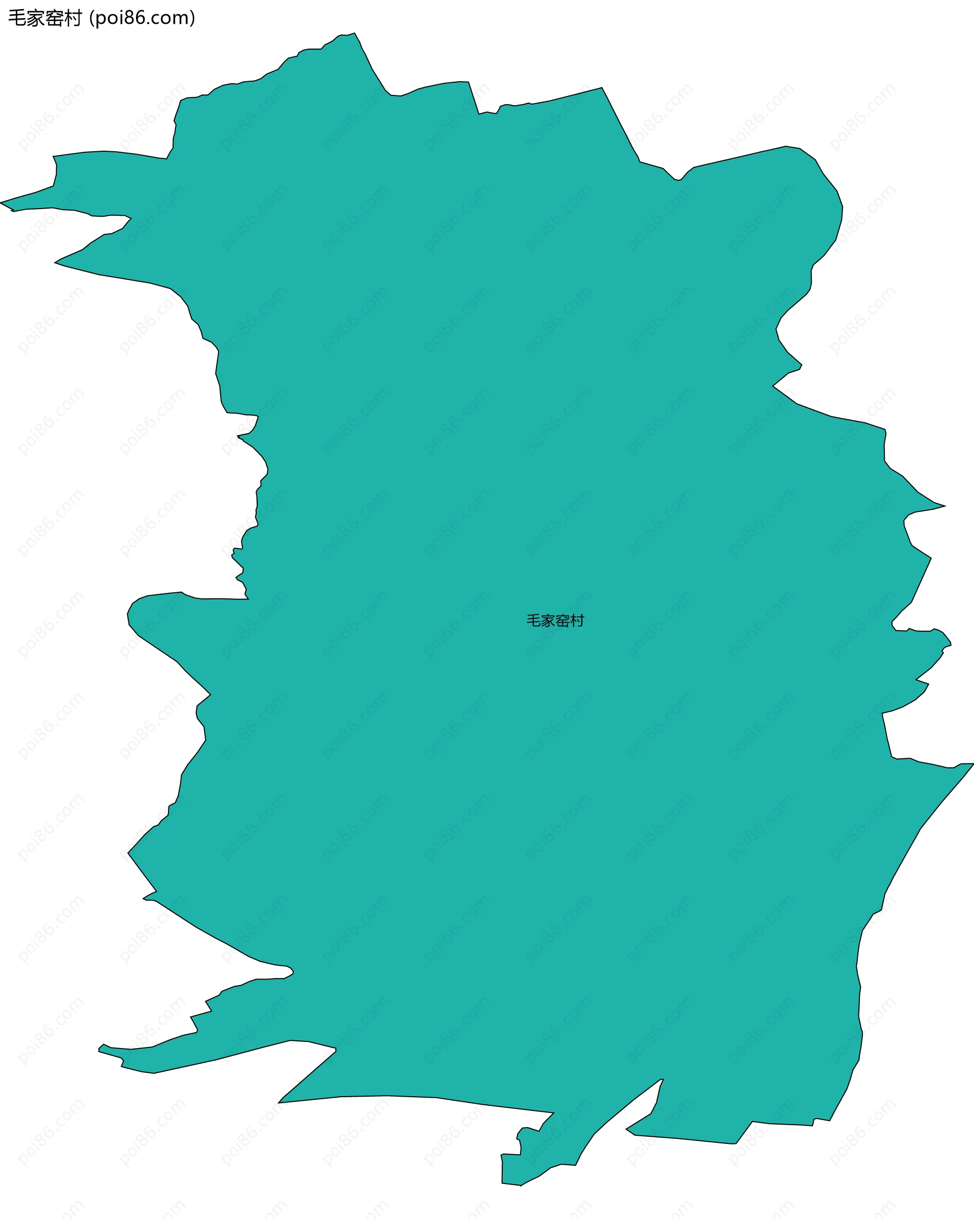 毛家窑村边界地图