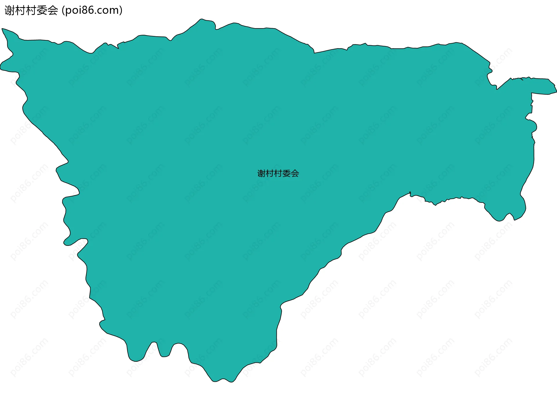 谢村村委会边界地图