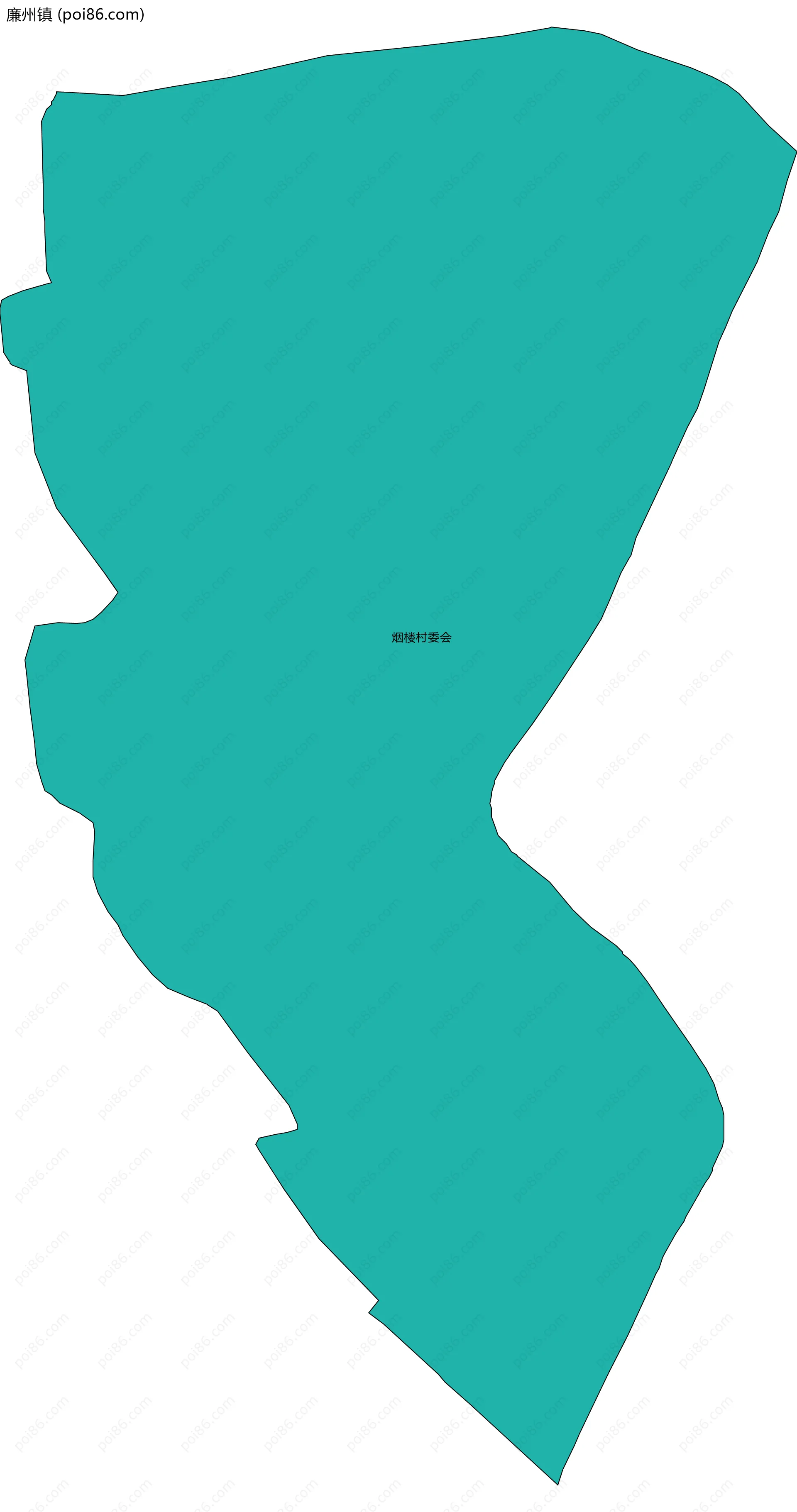 廉州镇边界地图(五级行政区划)