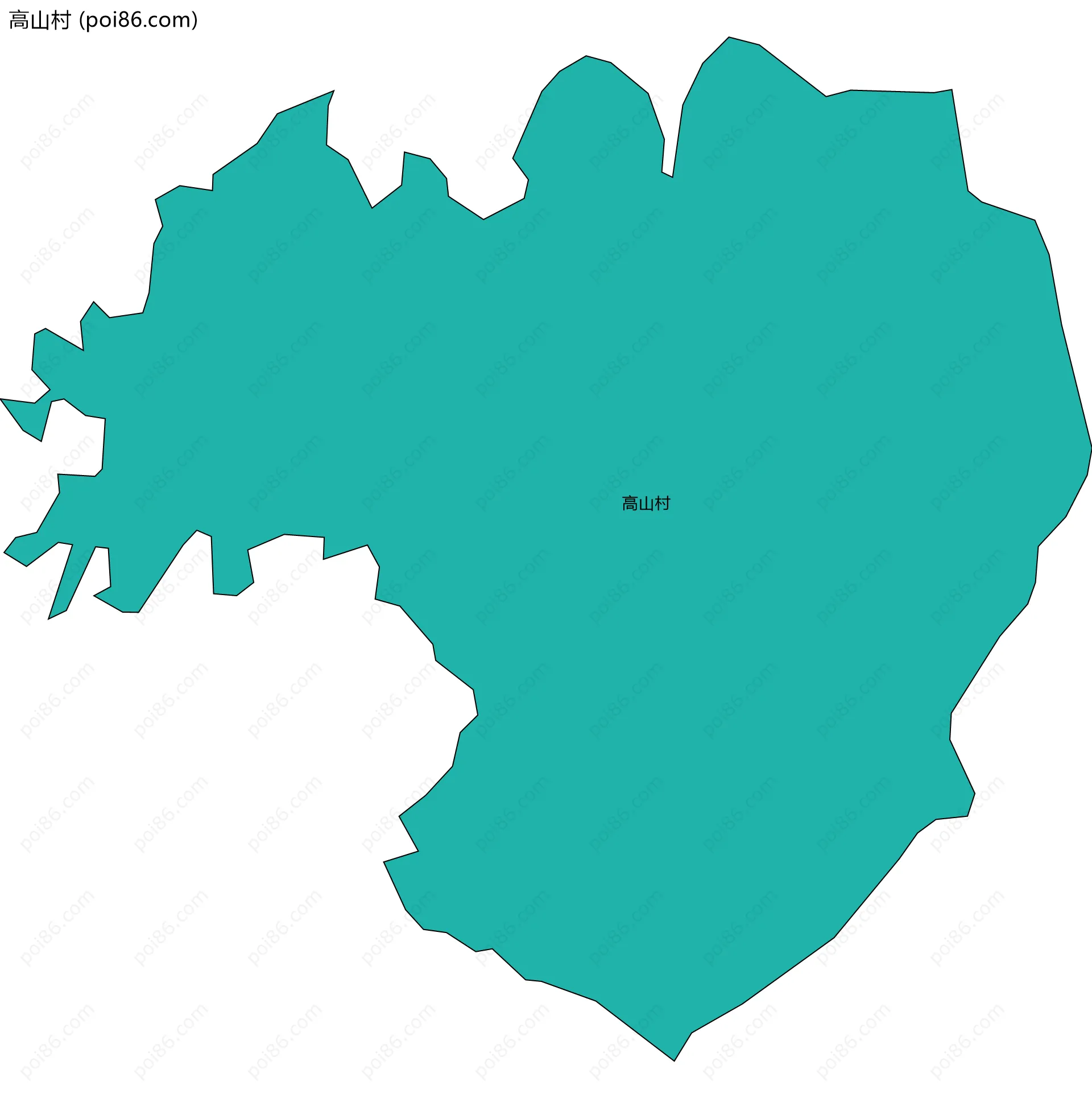 高山村边界地图