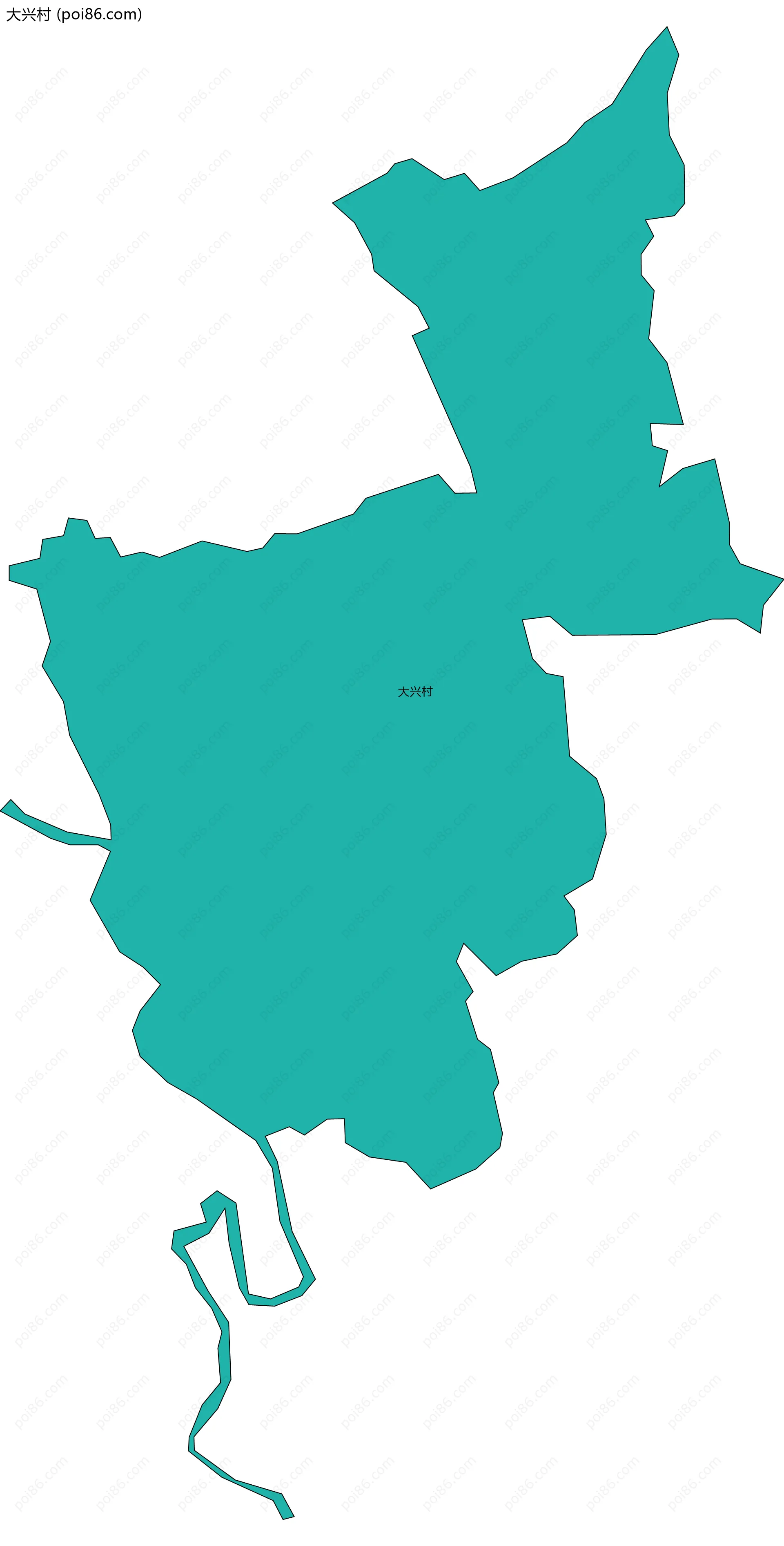 大兴村边界地图