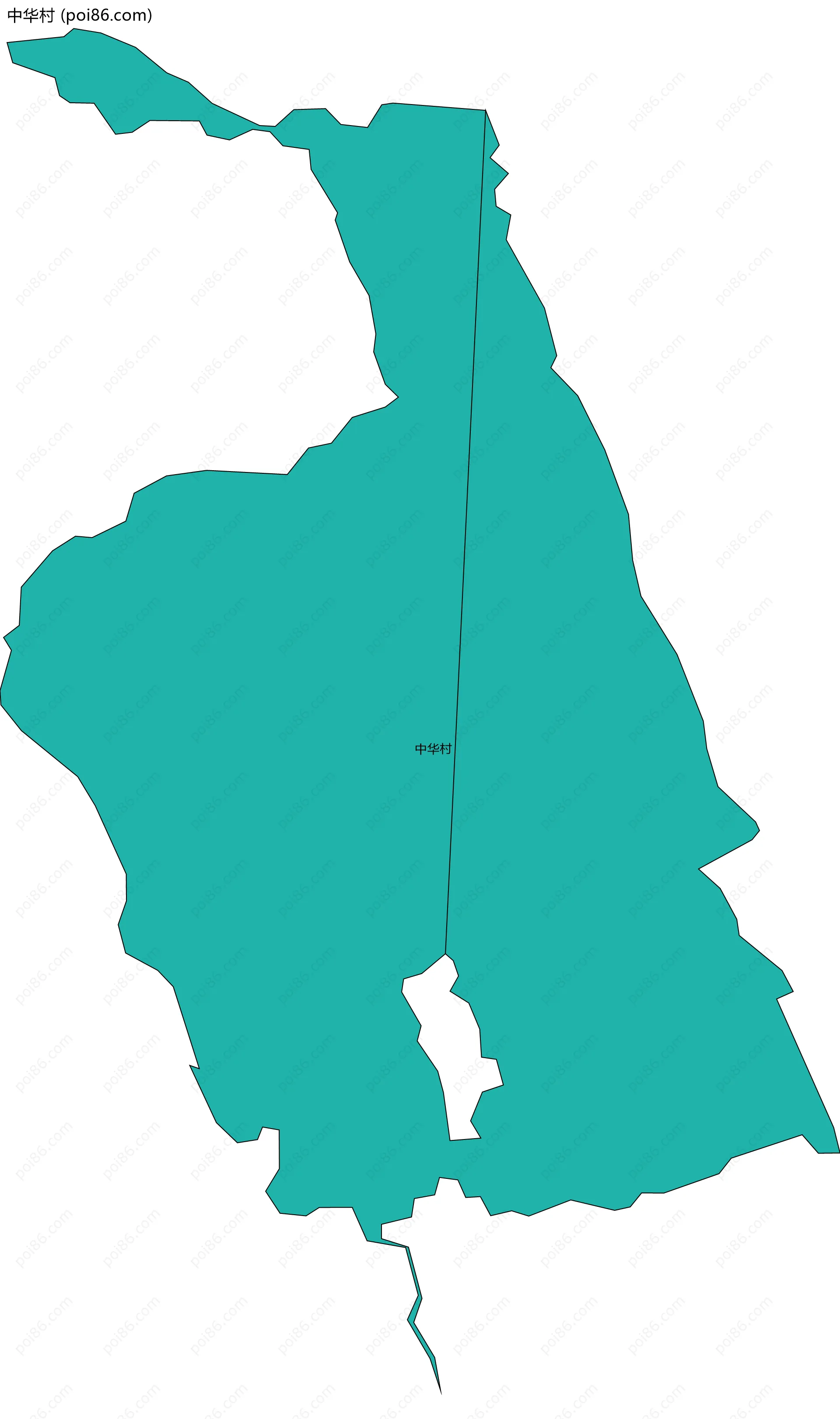 中华村边界地图