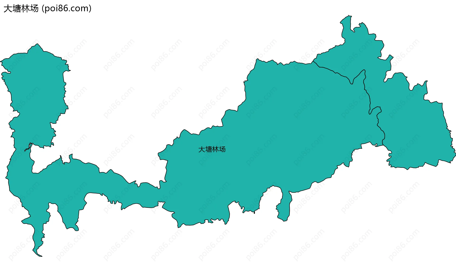 大塘林场边界地图(五级行政区划)