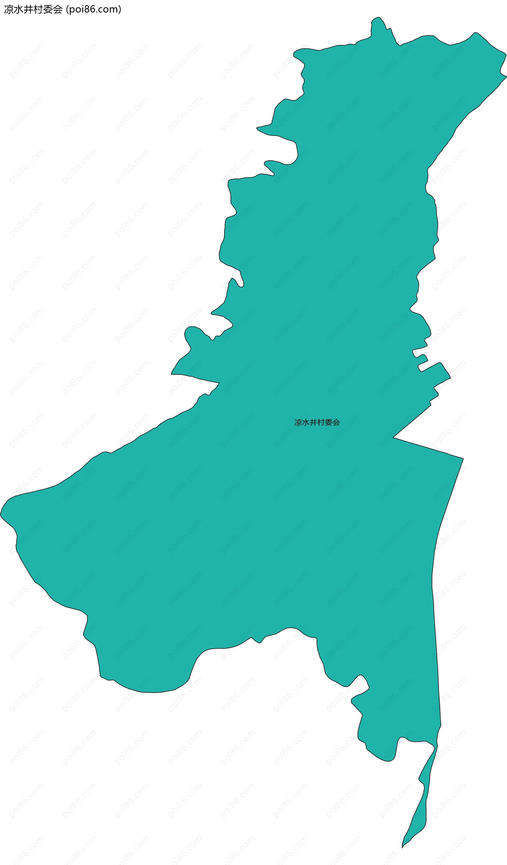 凉水井村委会边界地图