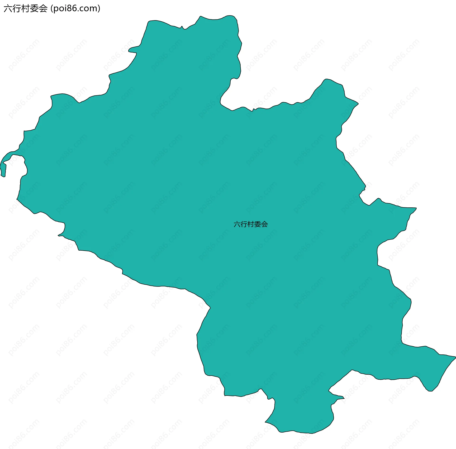 六行村委会边界地图