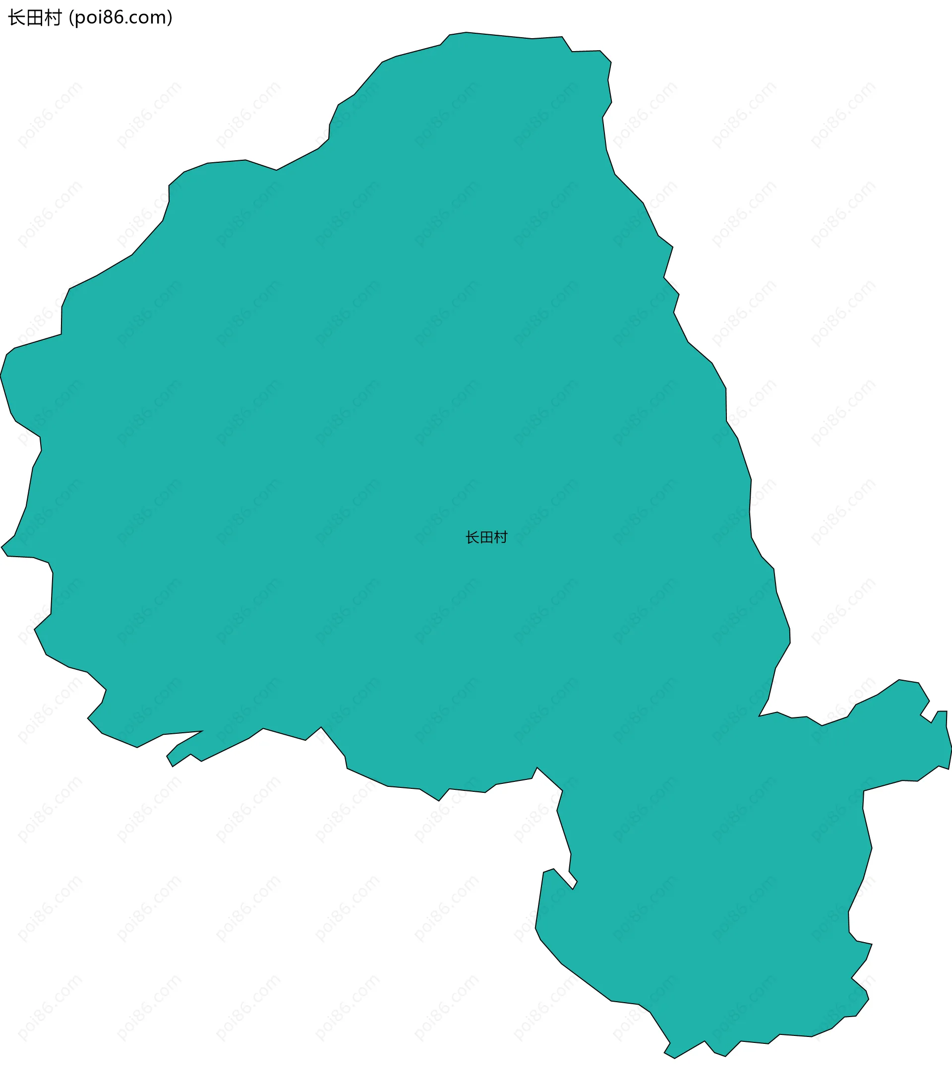 长田村边界地图
