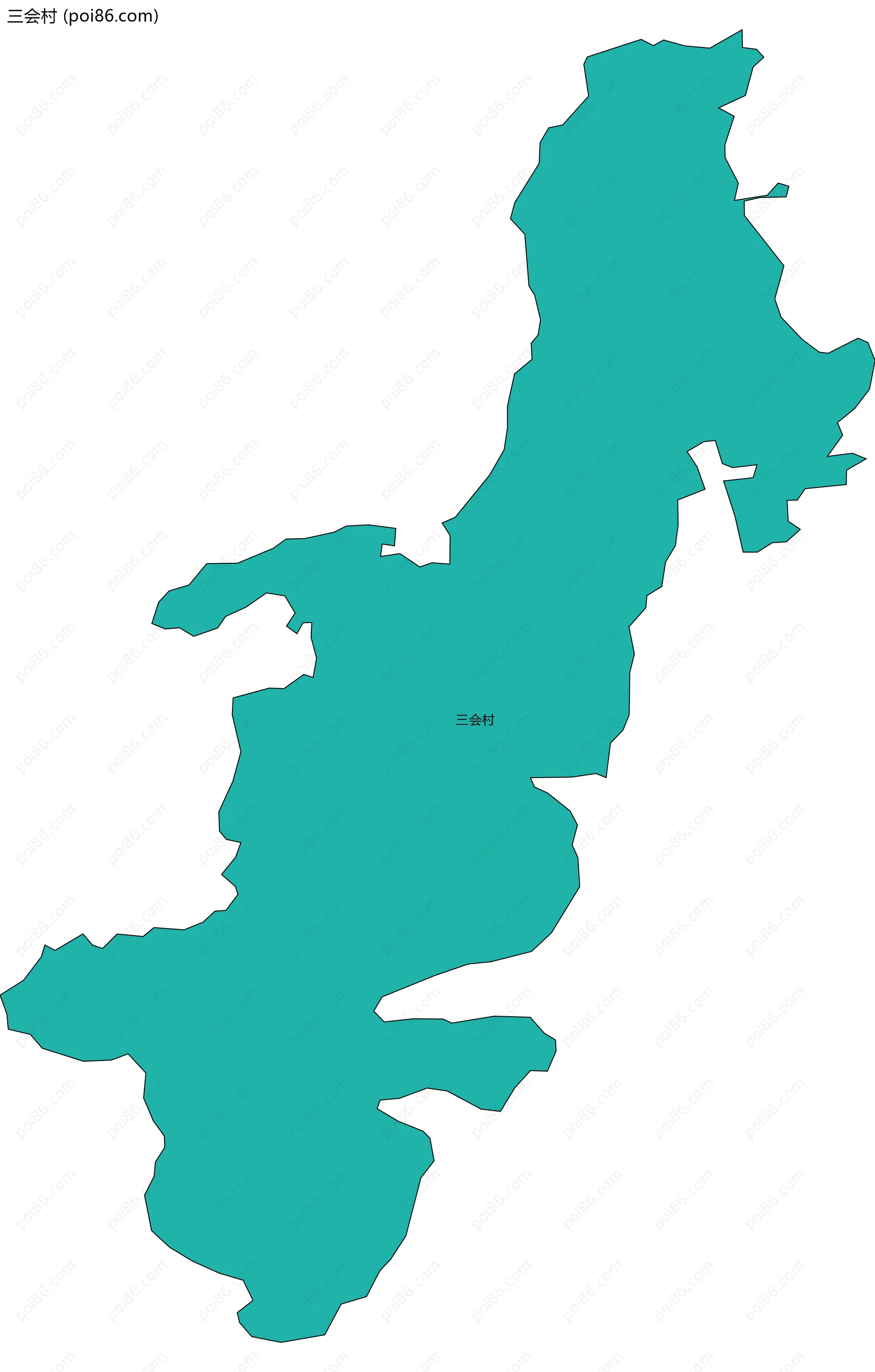 三会村边界地图