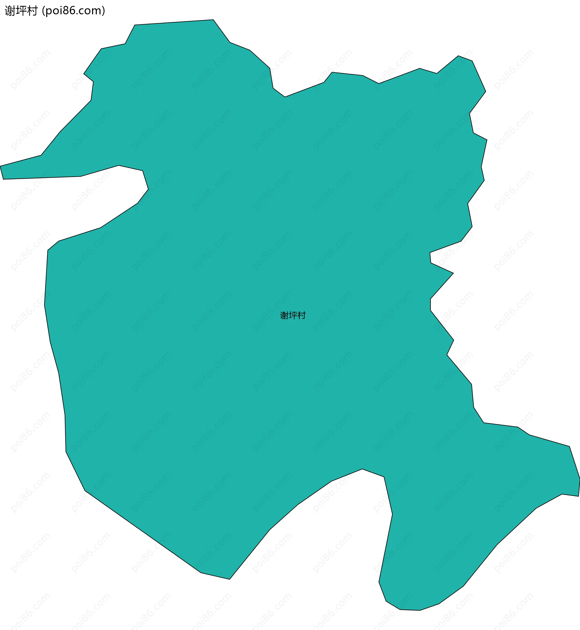 谢坪村边界地图