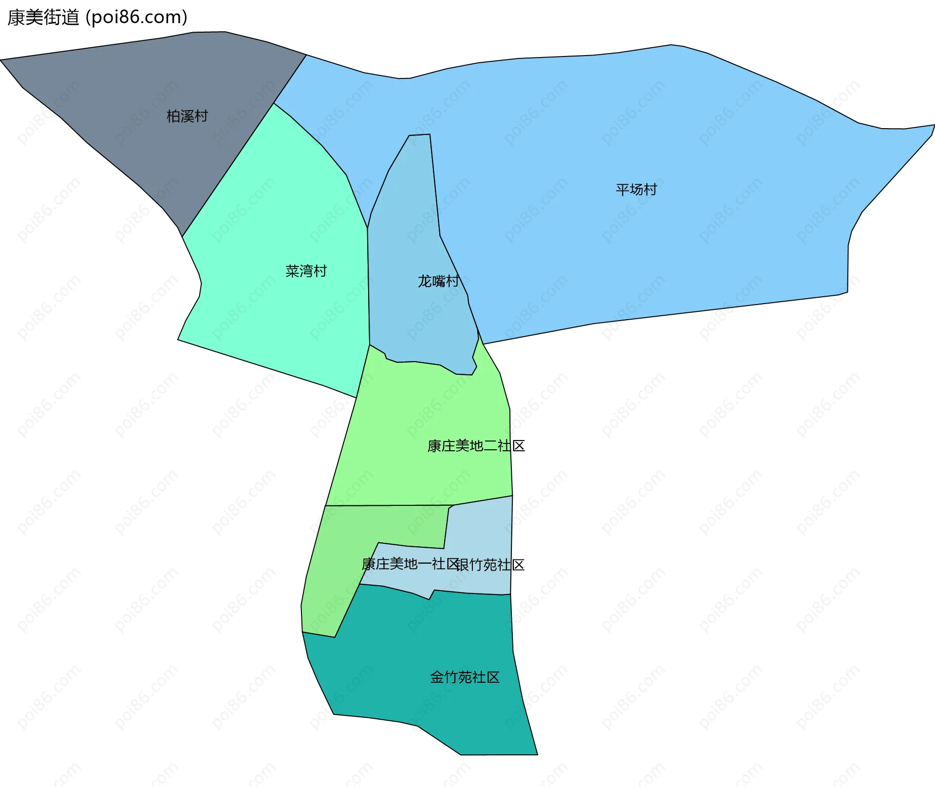 康美街道边界地图(五级行政区划)