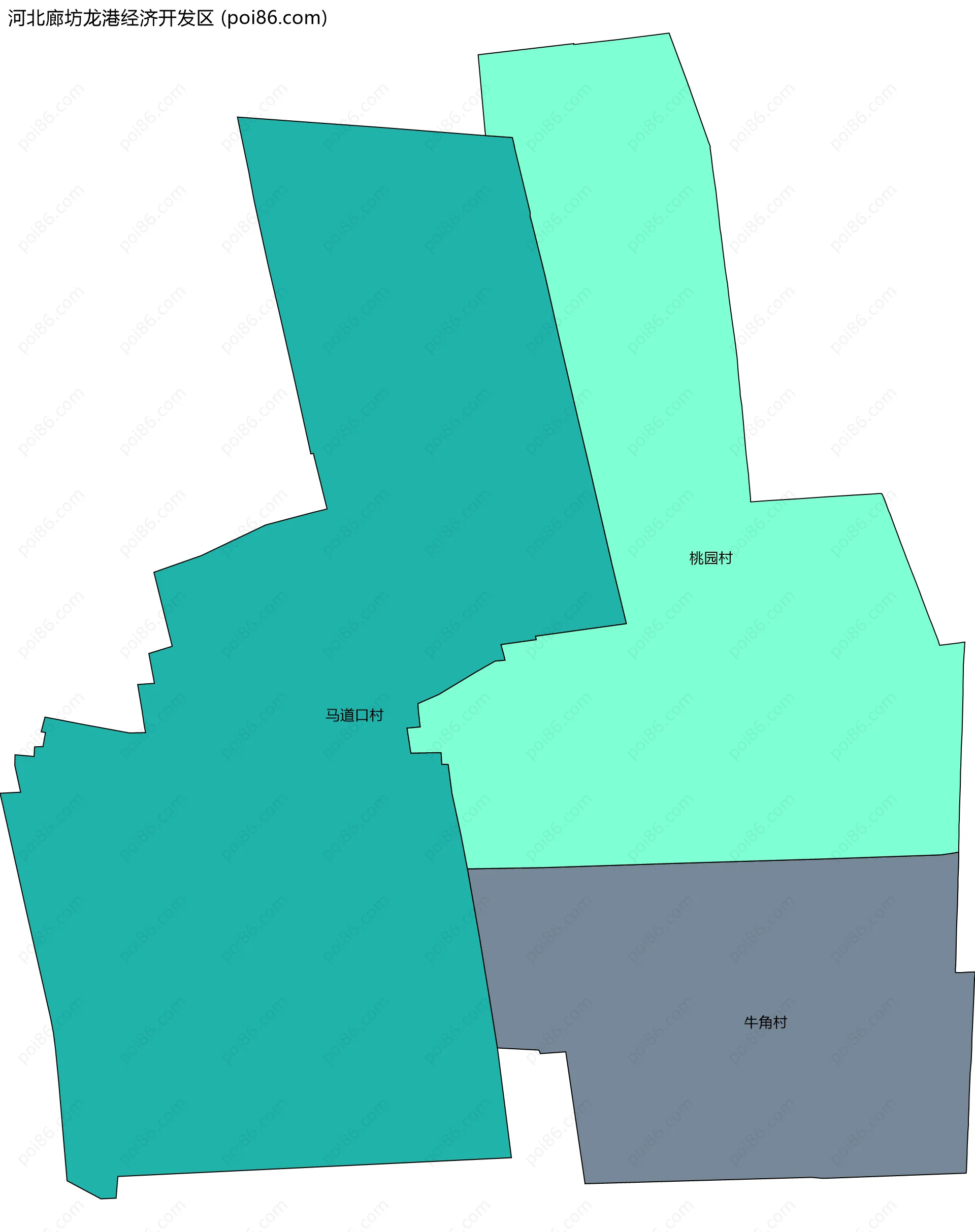 河北廊坊龙港经济开发区边界地图(五级行政区划)