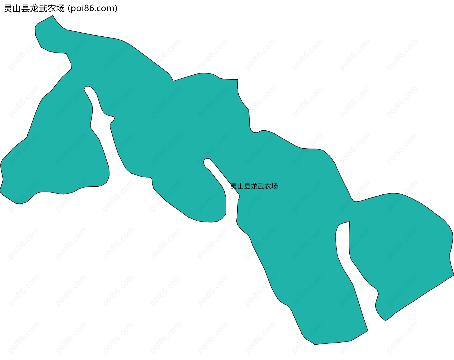 灵山县龙武农场边界地图