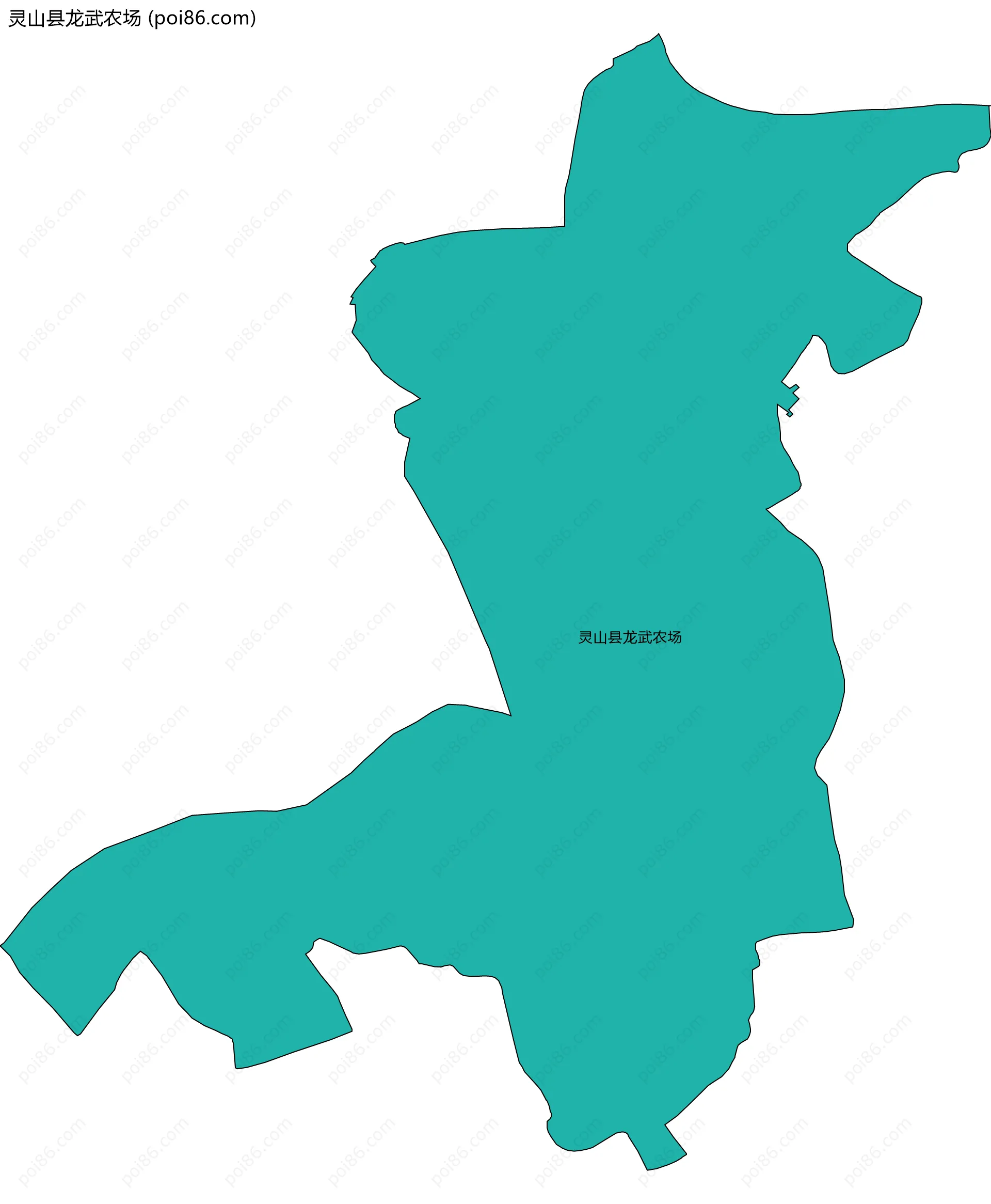 灵山县龙武农场边界地图