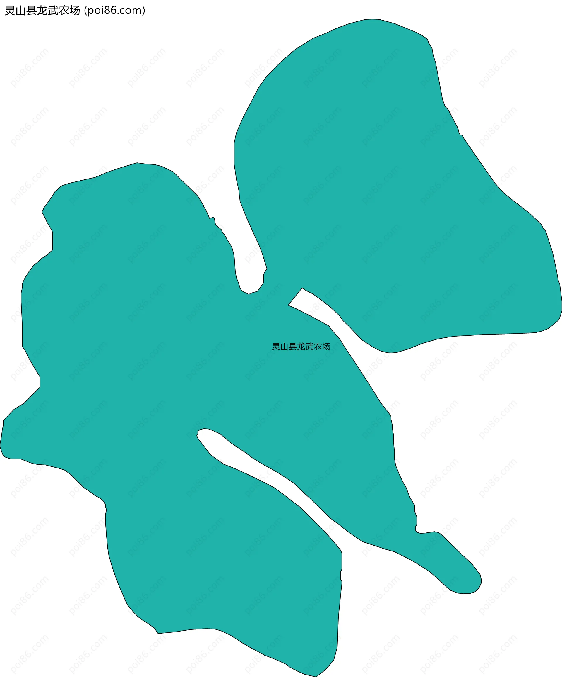 灵山县龙武农场边界地图