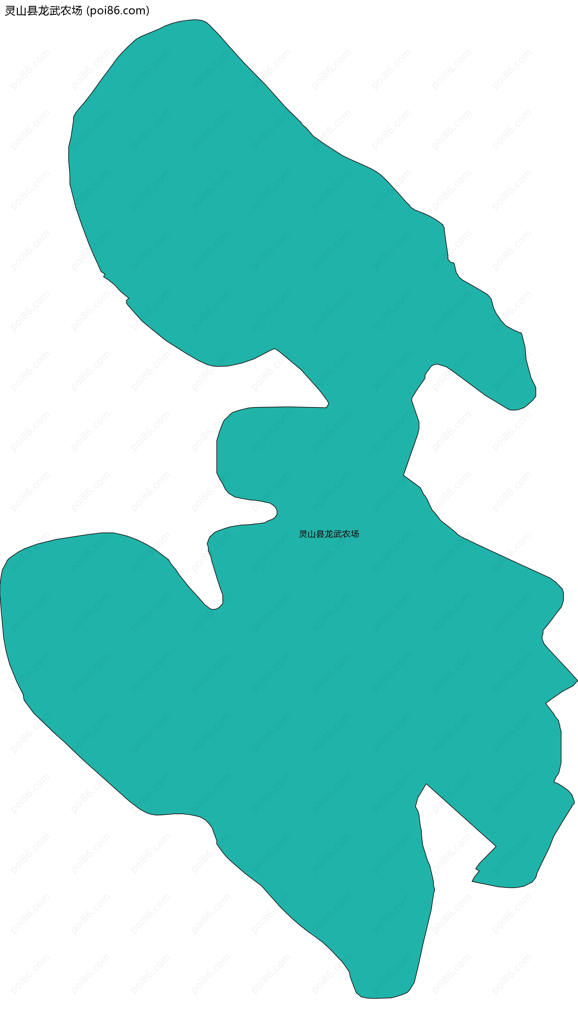 灵山县龙武农场边界地图