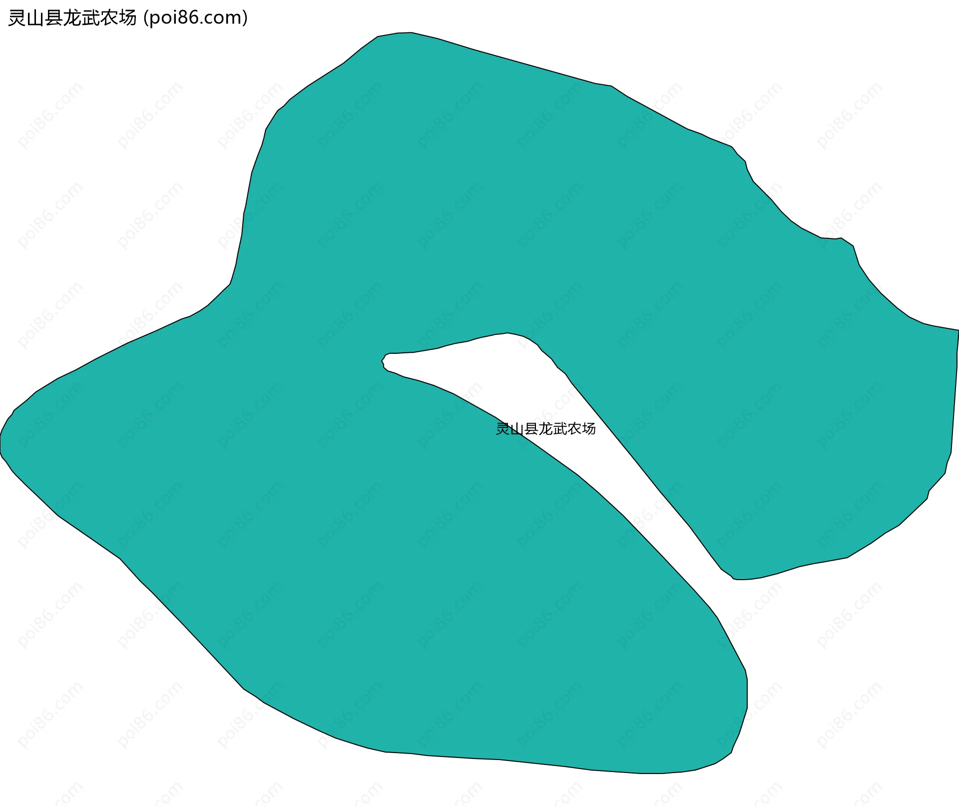 灵山县龙武农场边界地图