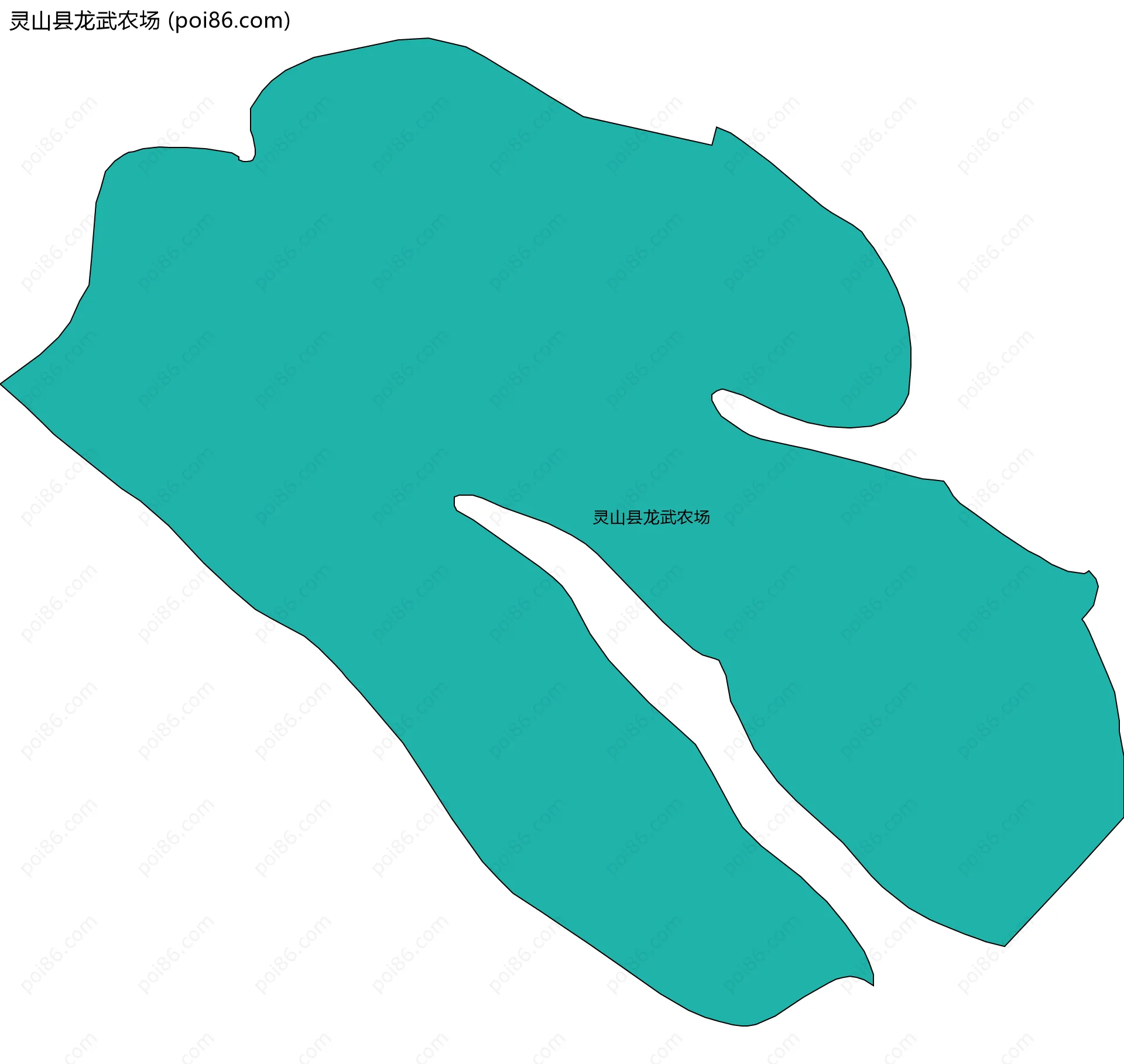 灵山县龙武农场边界地图