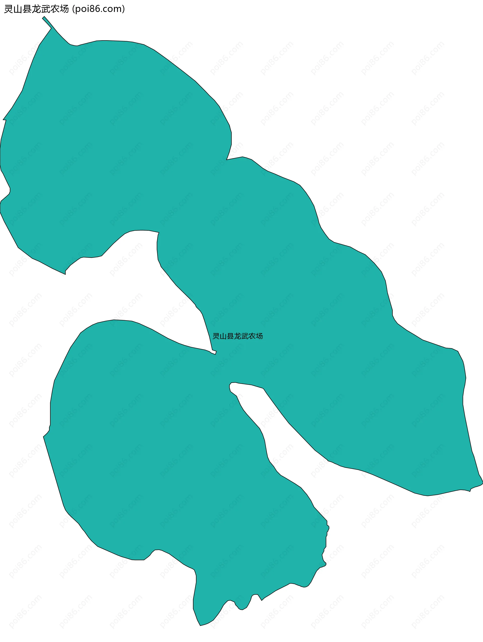 灵山县龙武农场边界地图