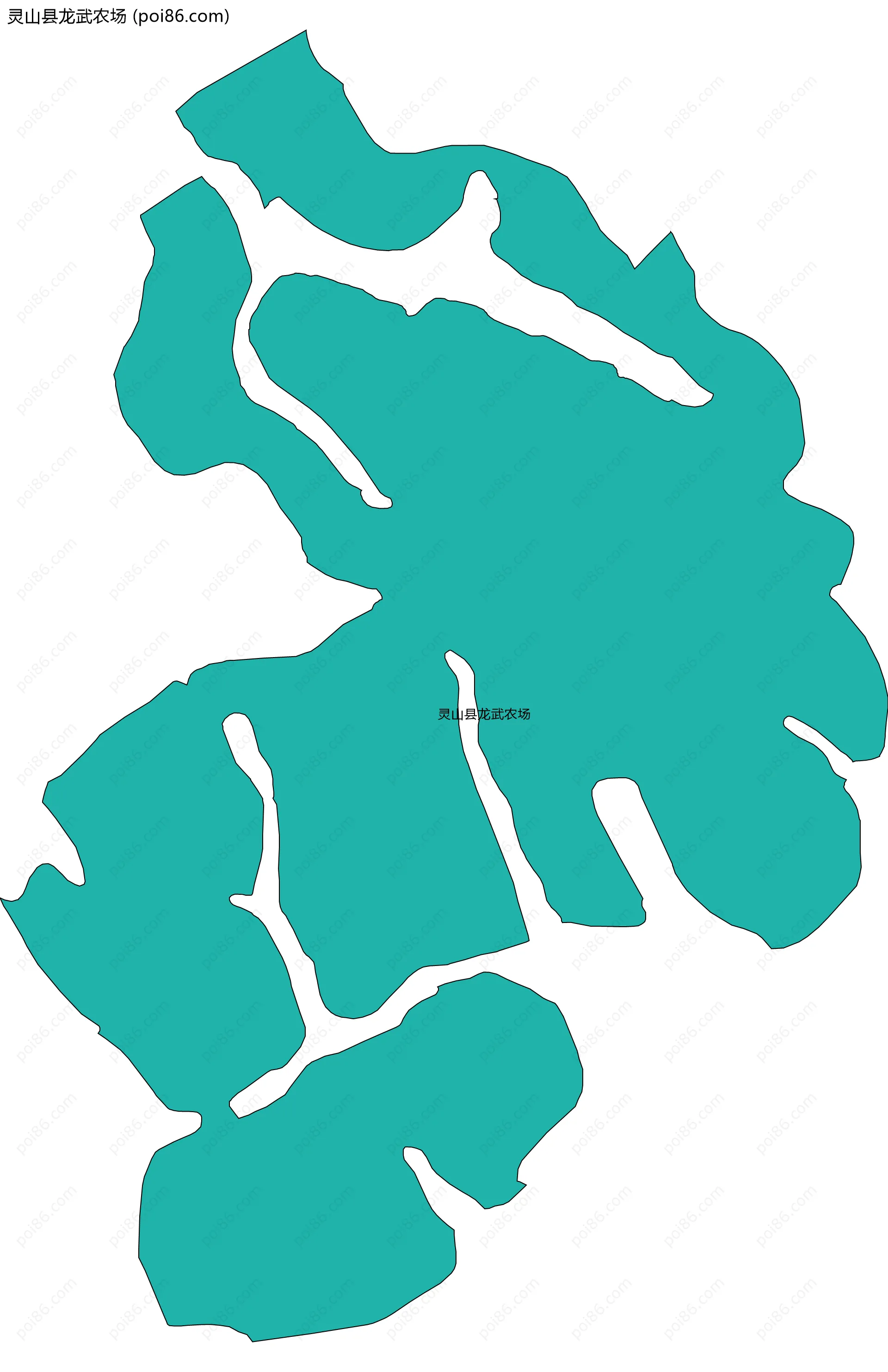 灵山县龙武农场边界地图