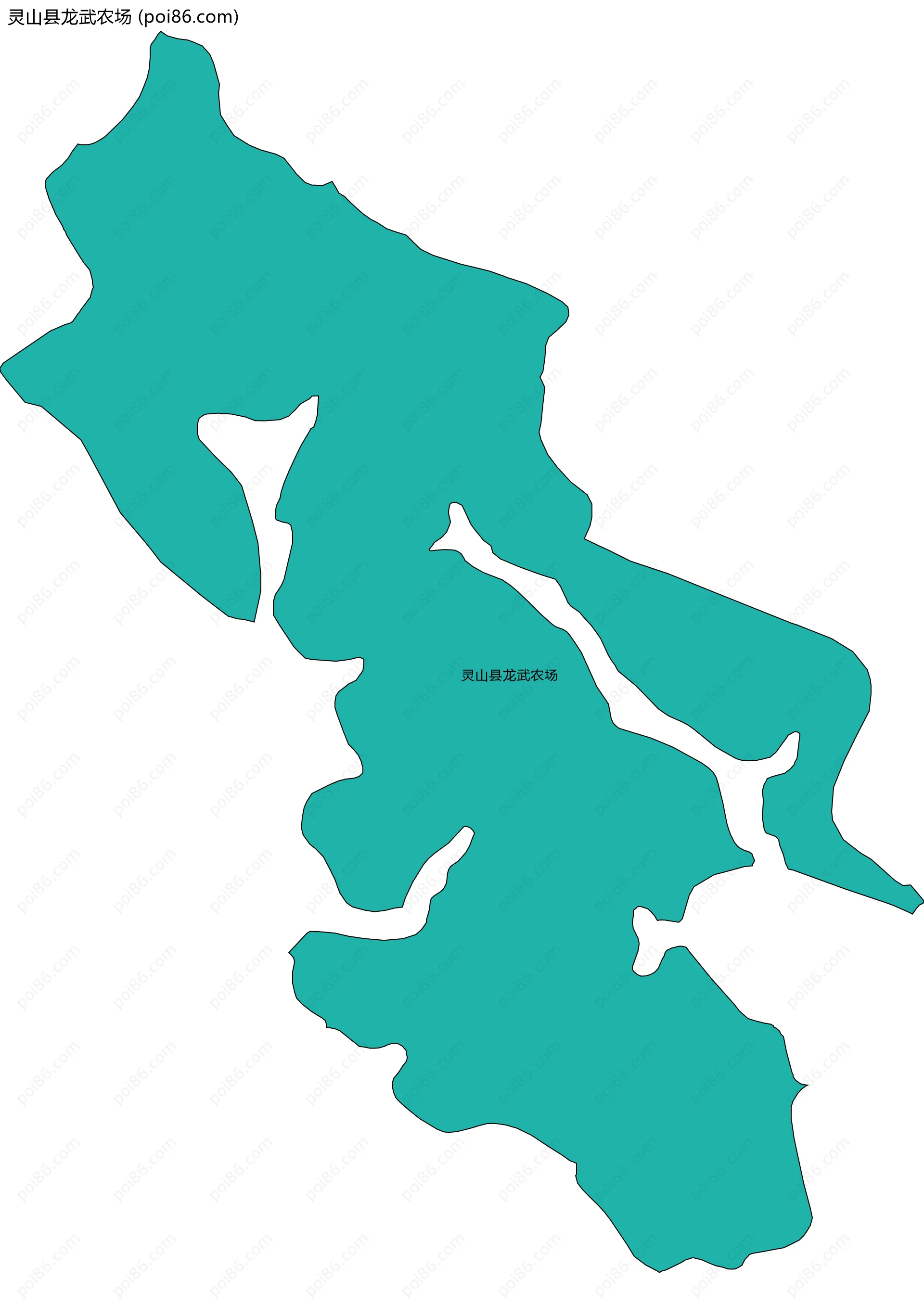 灵山县龙武农场边界地图