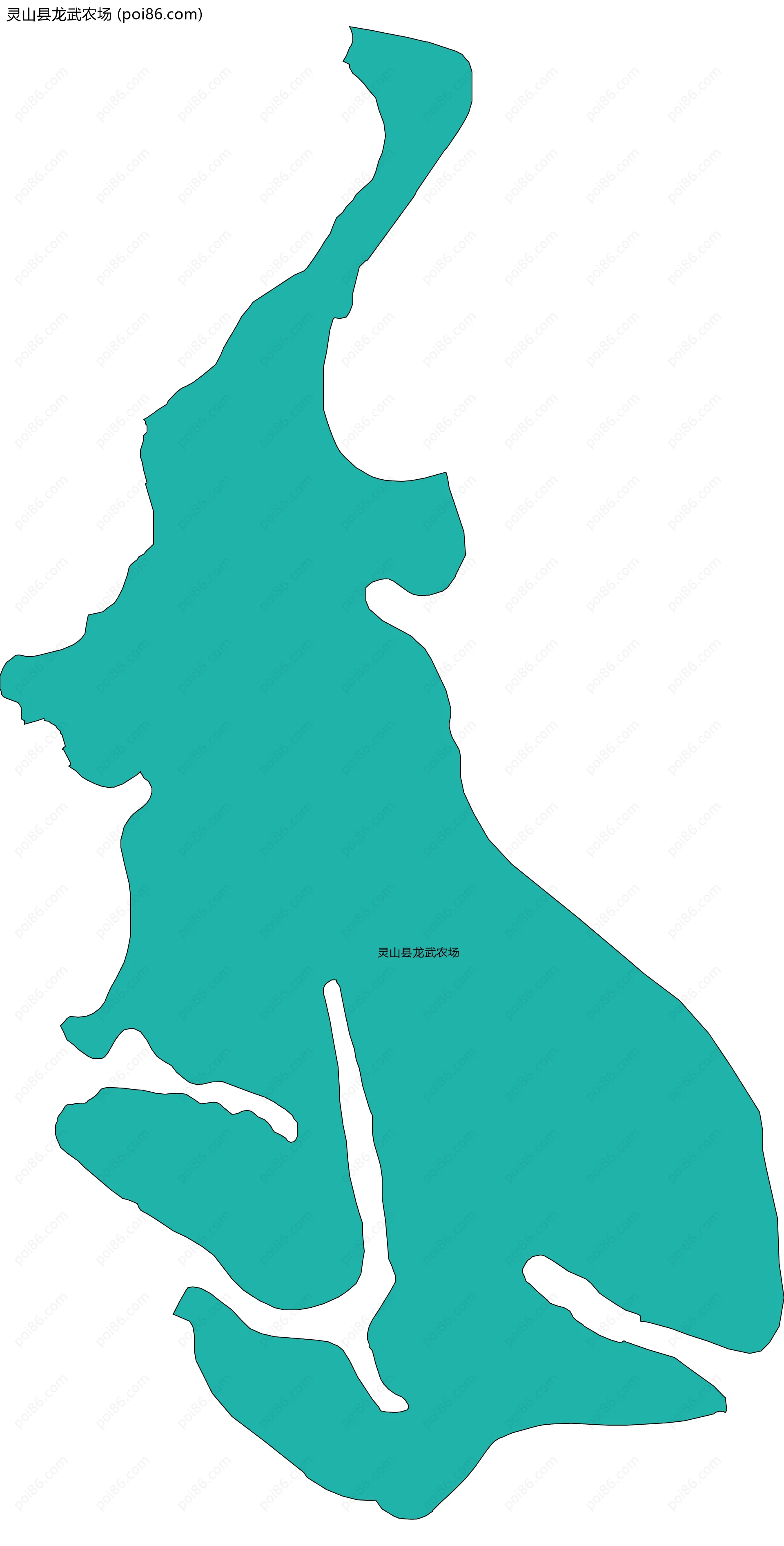 灵山县龙武农场边界地图